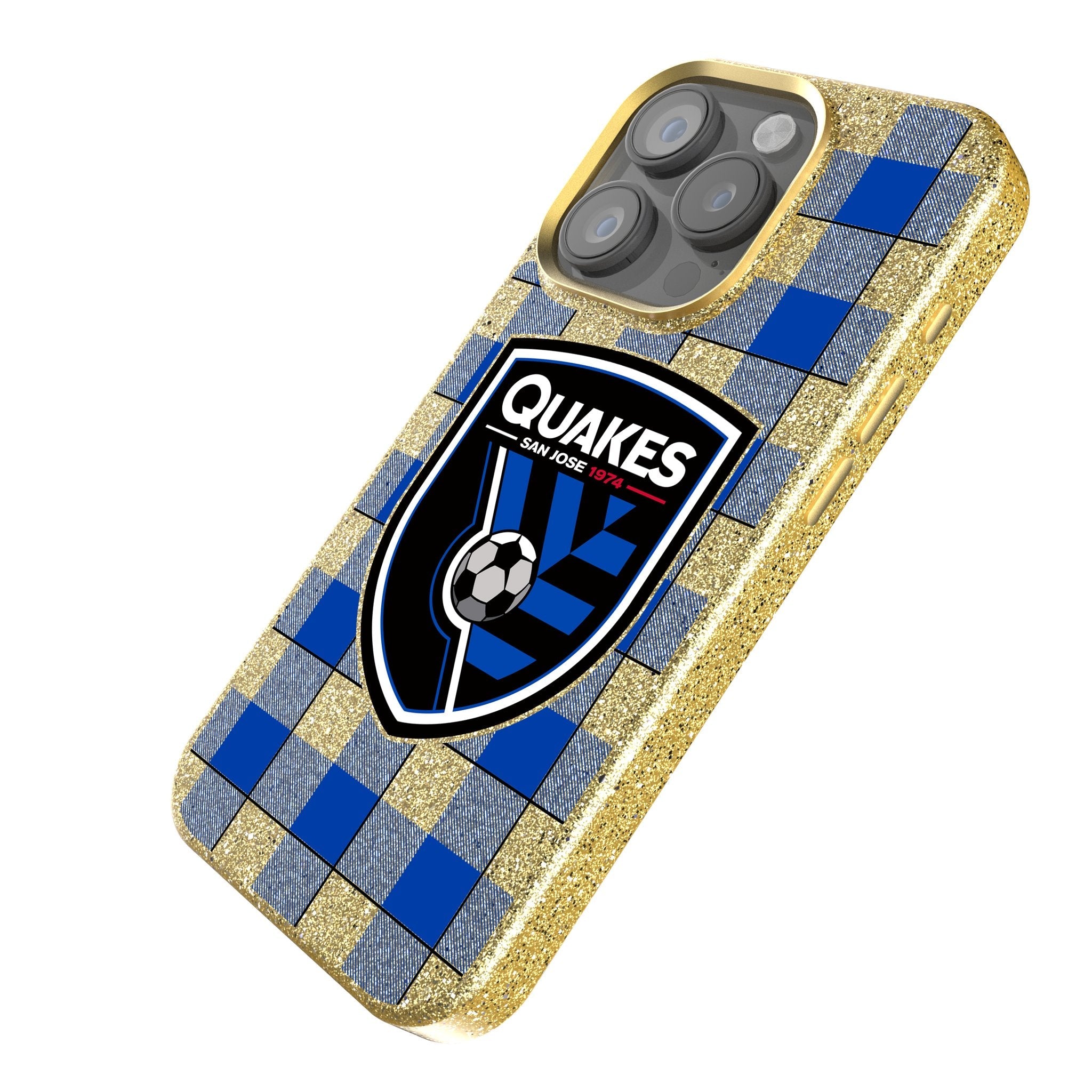 San Jose Earthquakes   Plaid Bling Phone Case 2
