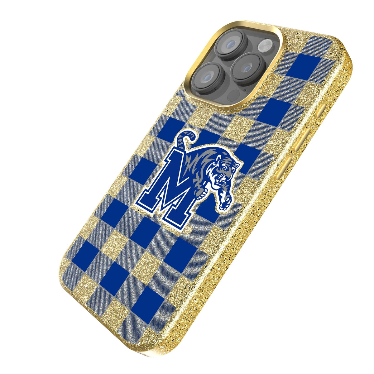 University of Memphis Tigers Plaid Bling Phone Case