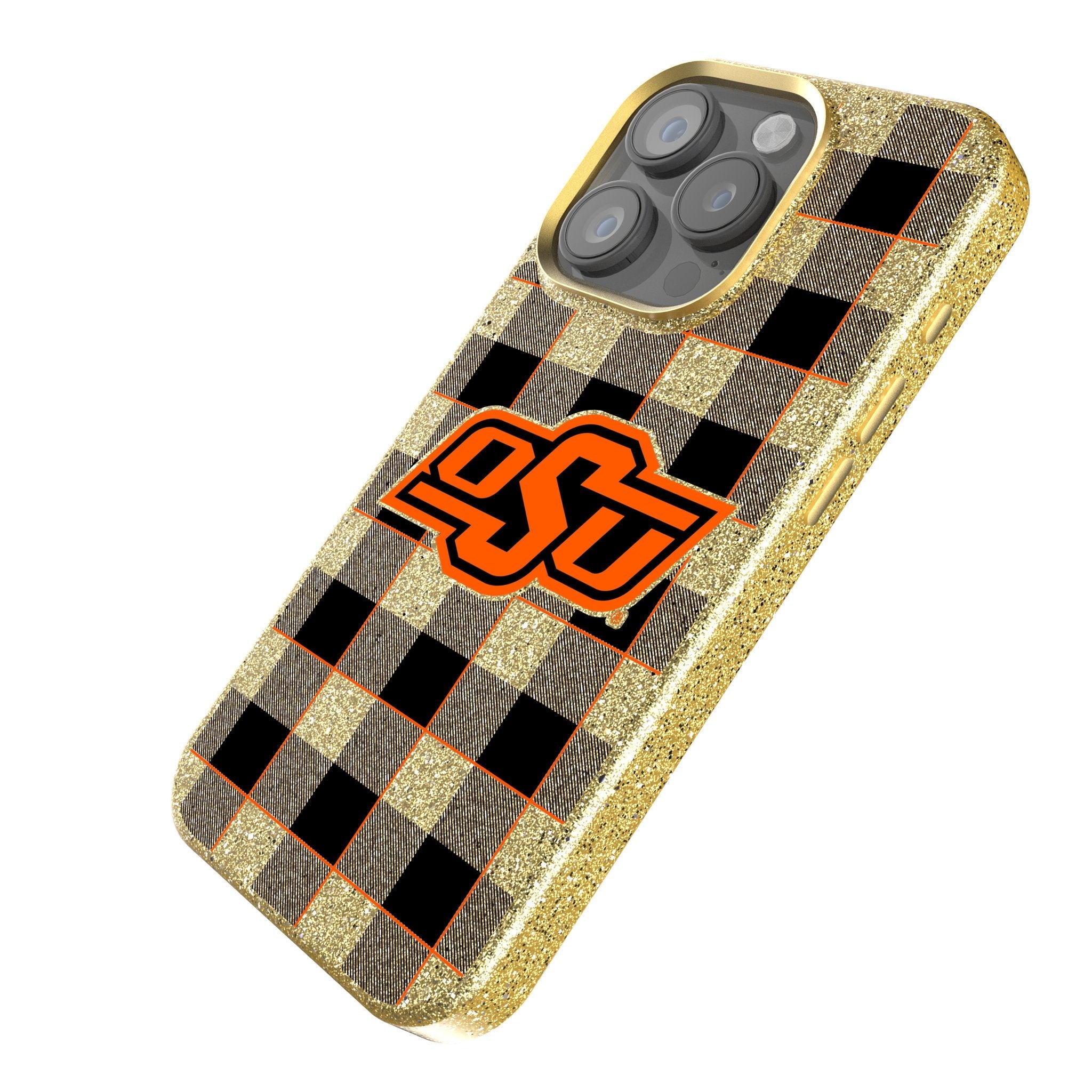 Oklahoma State University Cowboys Plaid Bling Phone Case 2