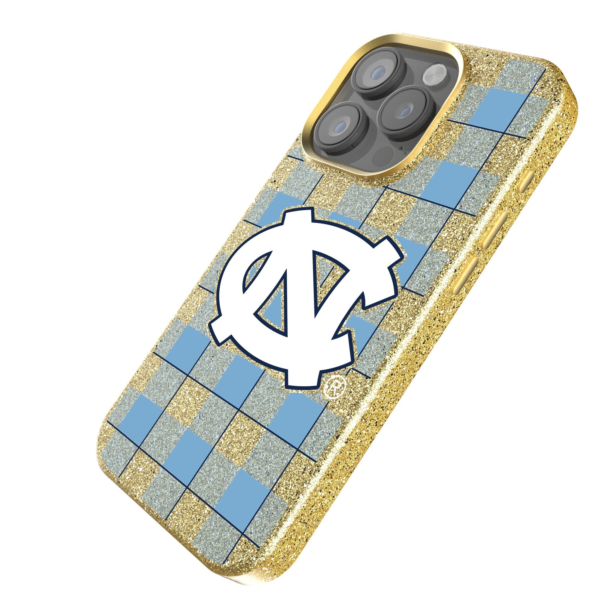 University of North Carolina Tar Heels Plaid Bling Phone Case