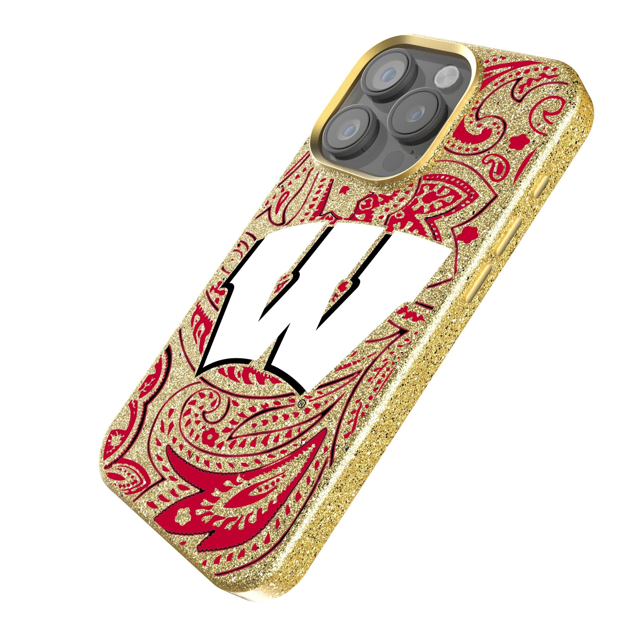 University of Wisconsin Badgers Paisley Bling Phone Case