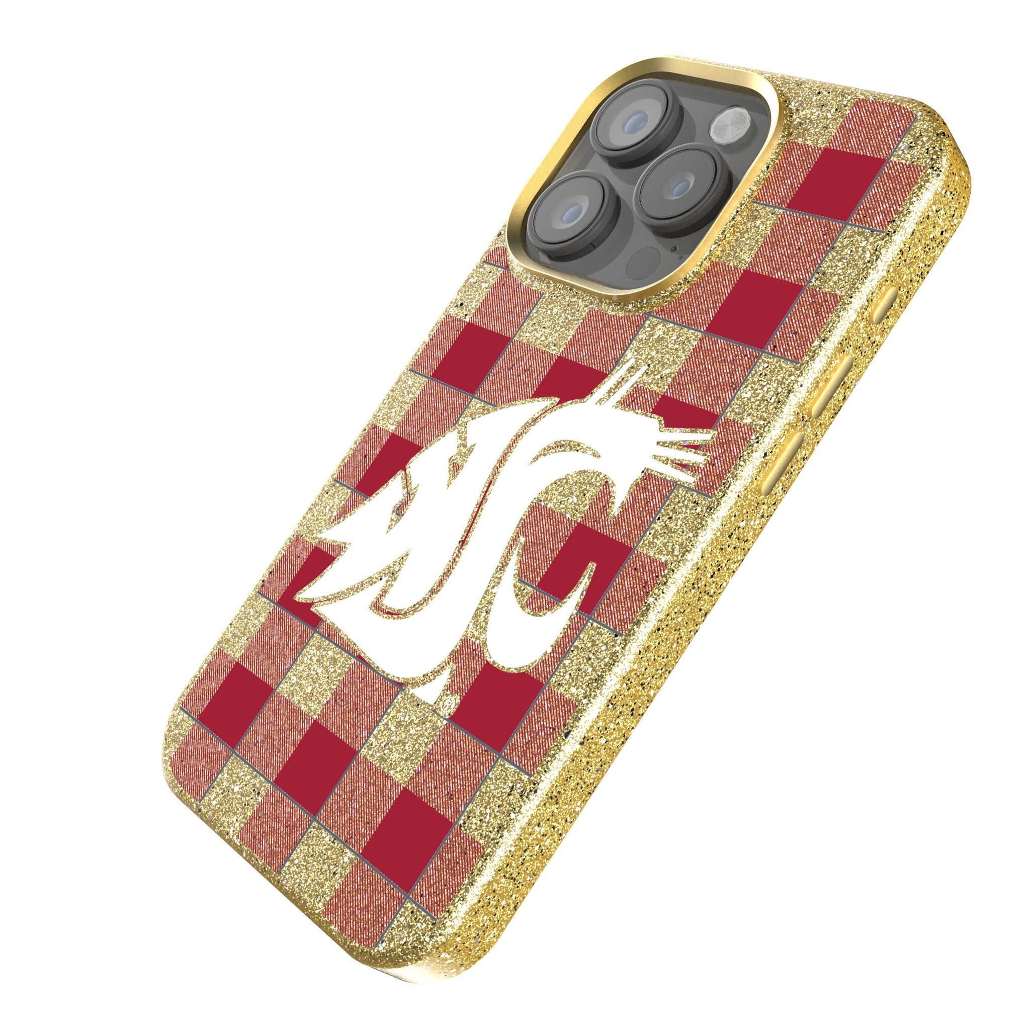 Washington State University Cougars Plaid Bling Phone Case