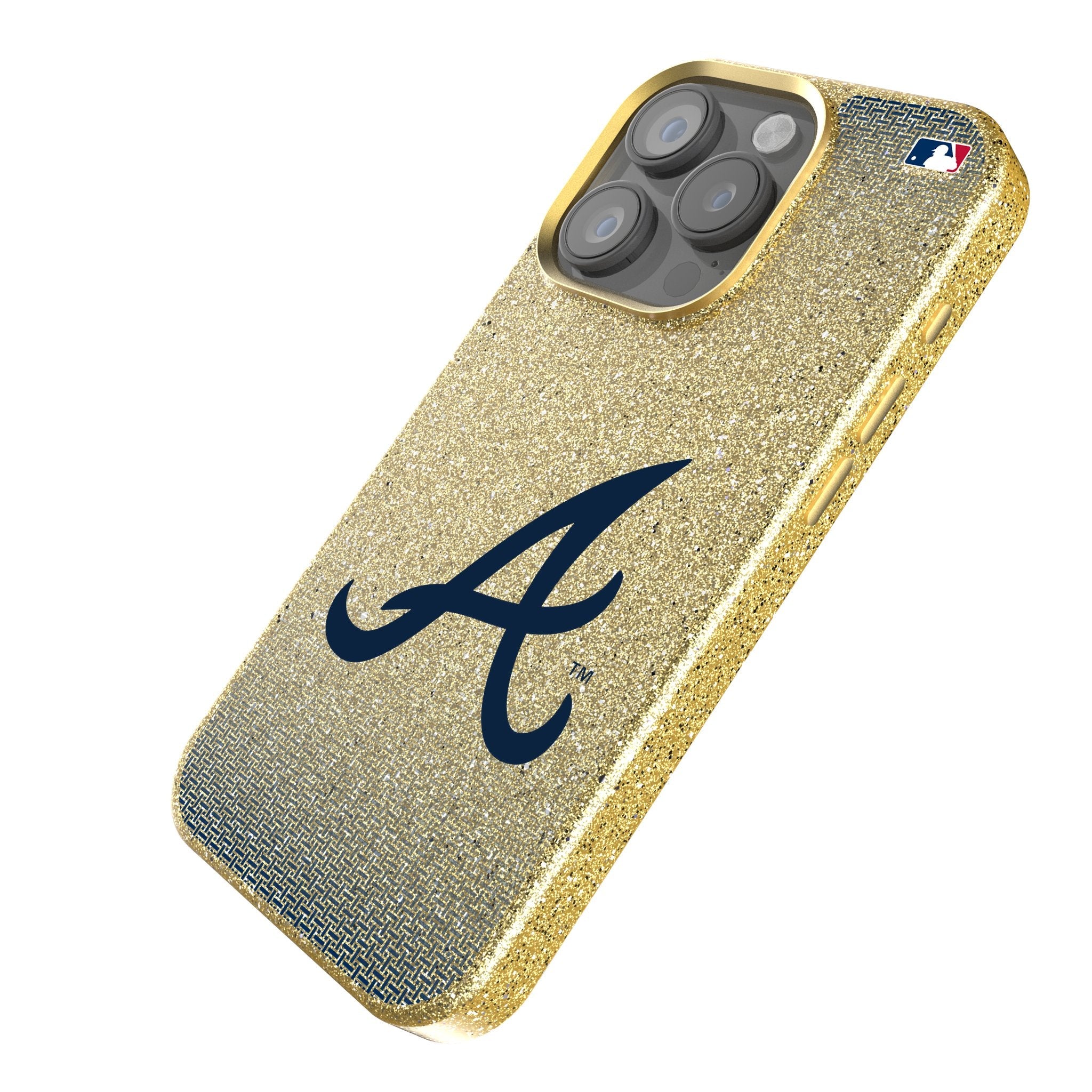 Atlanta Braves Linen Bling Phone Case for Apple iPhone