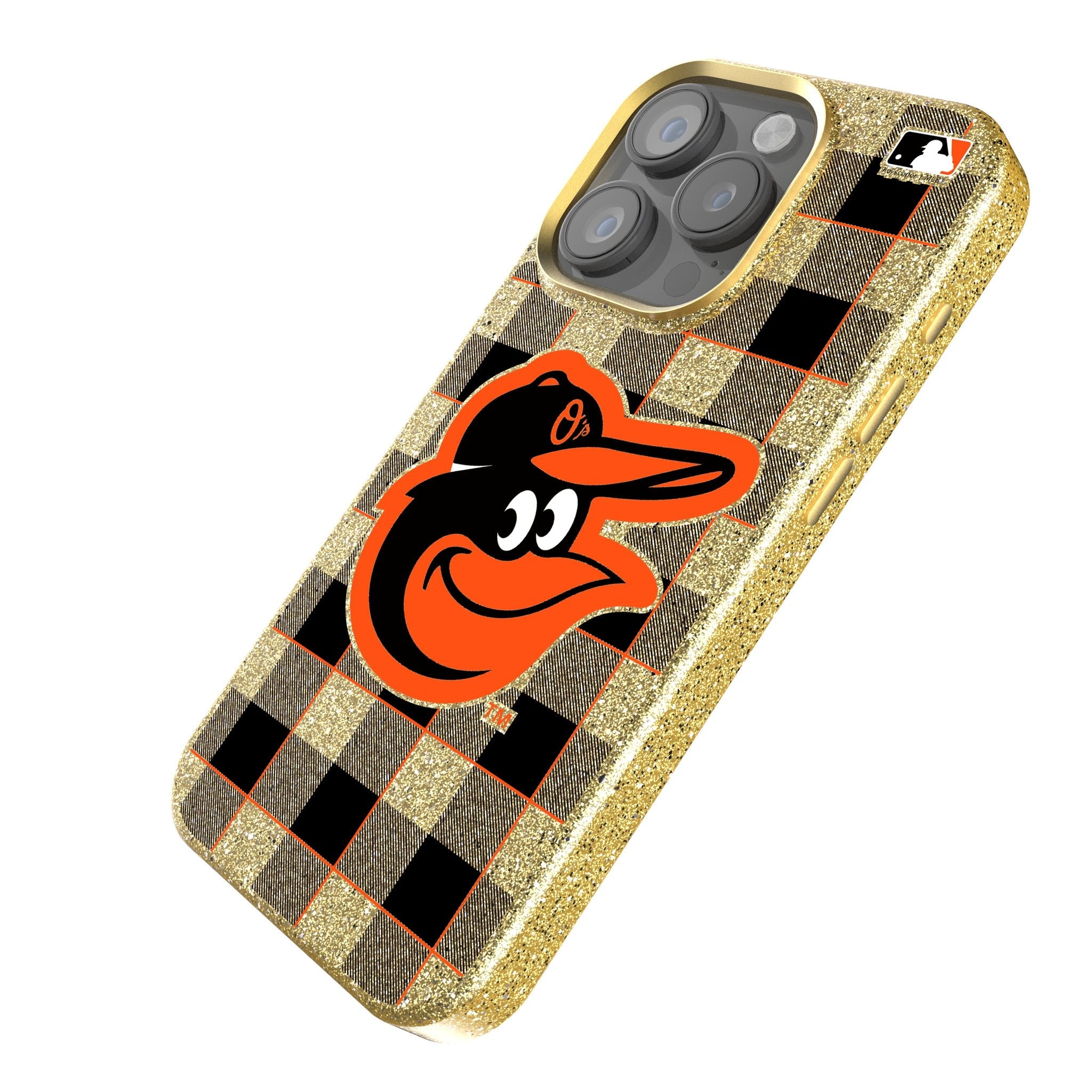 Baltimore Orioles Plaid Bling Phone Case