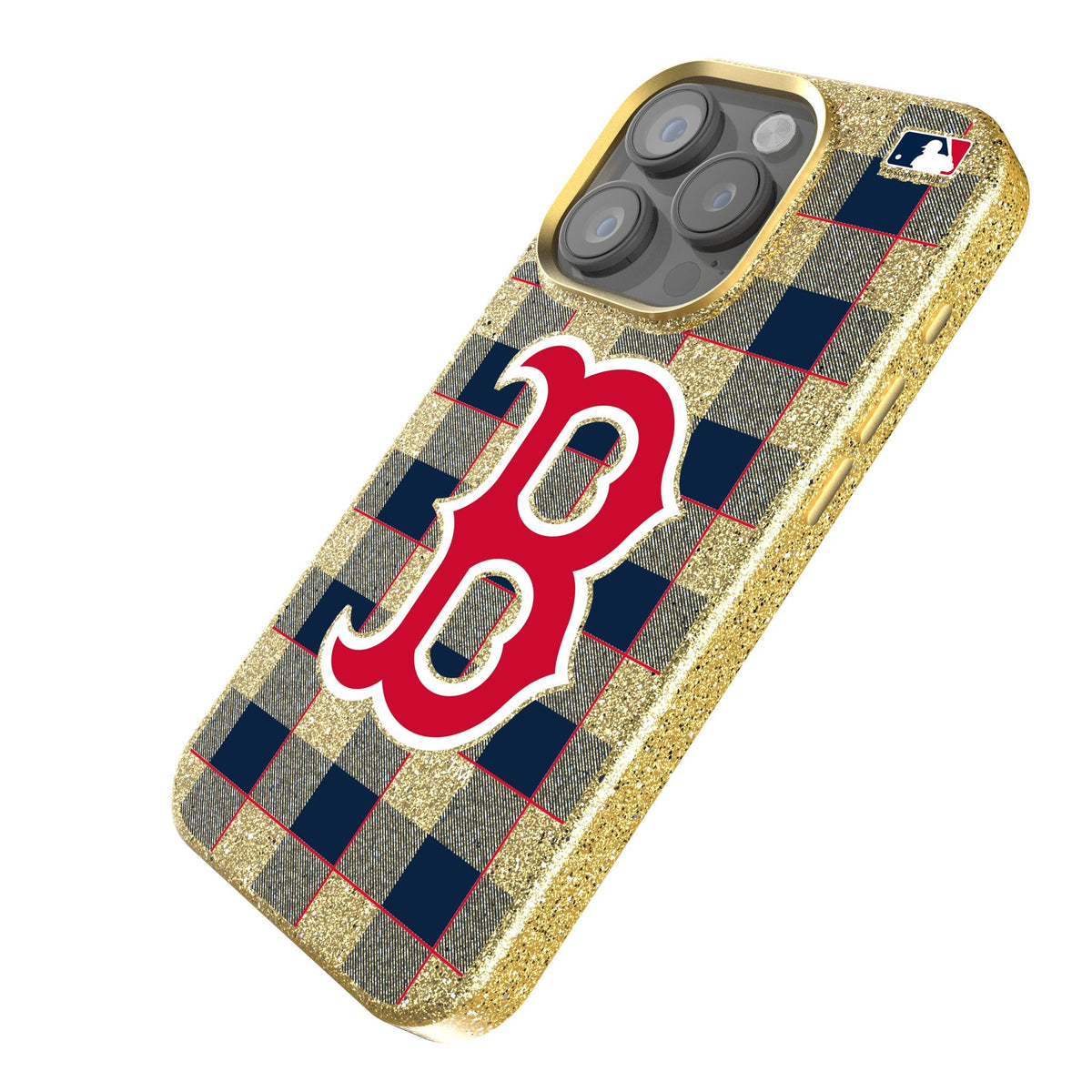 Boston Red Sox Plaid Bling Phone Case 2