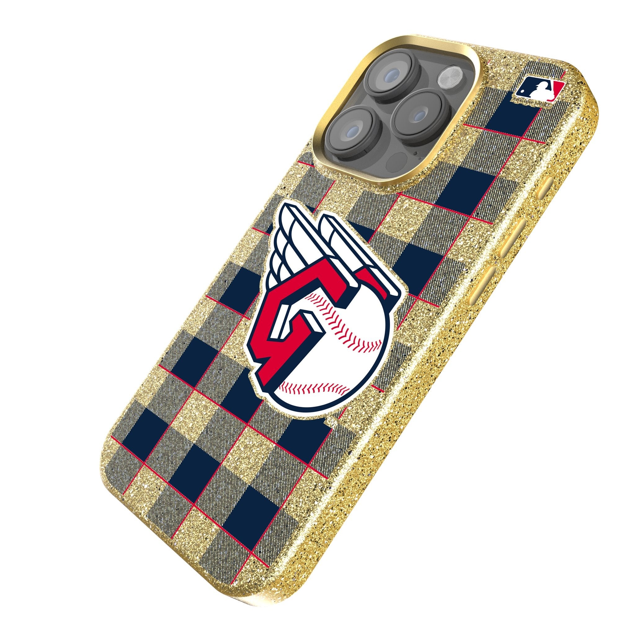 Cleveland Guardians Plaid Bling Phone Case 2