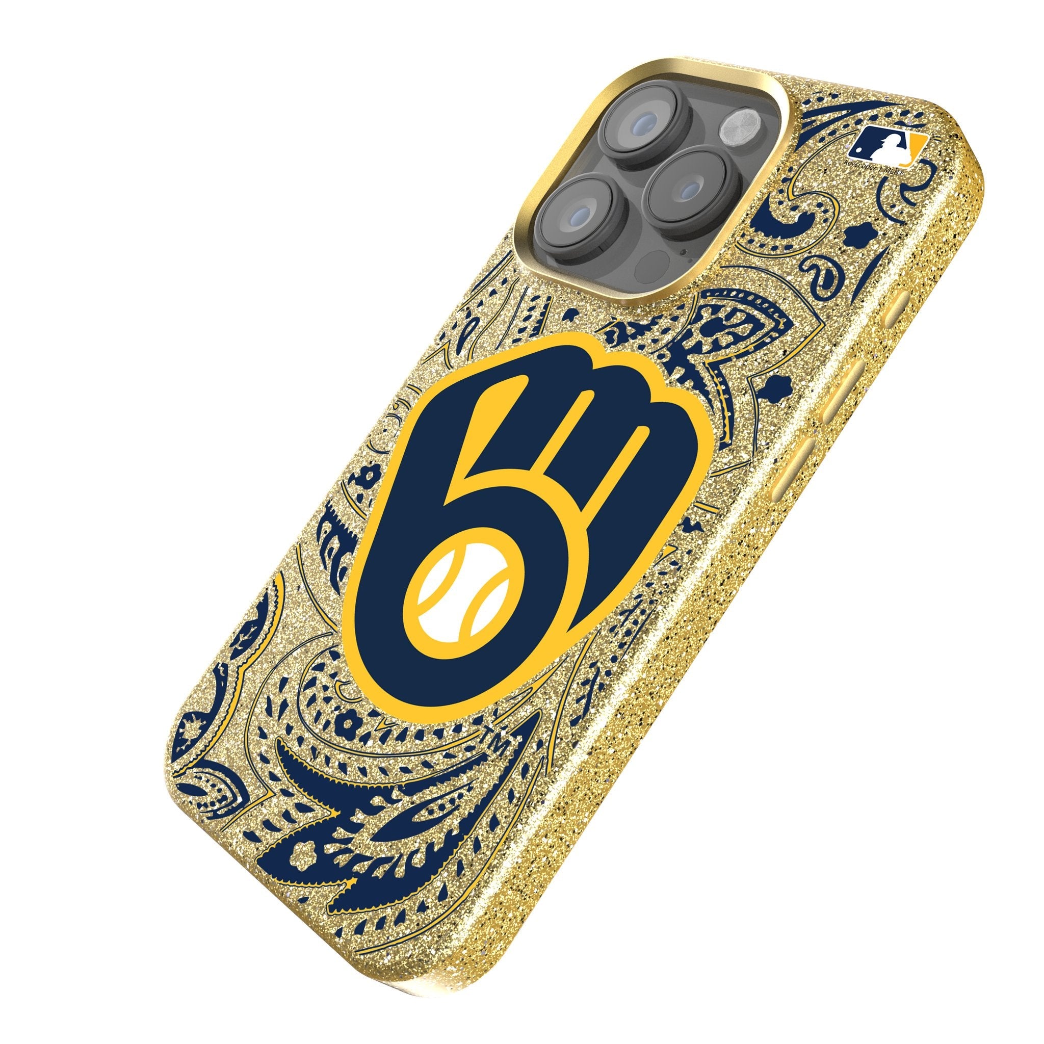 Milwaukee Brewers Paisley Bling Phone Case 2