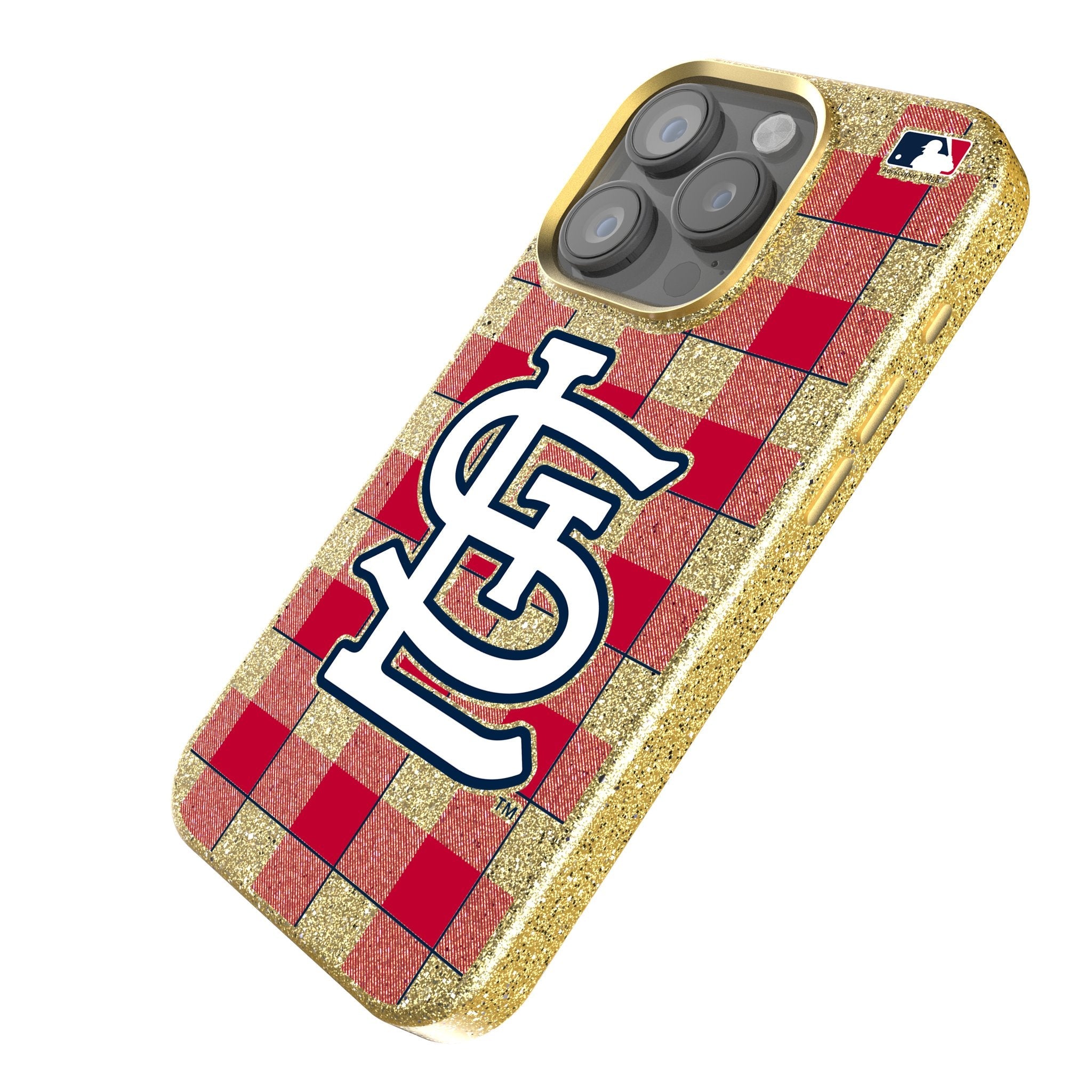 St Louis Cardinals Plaid Bling Phone Case