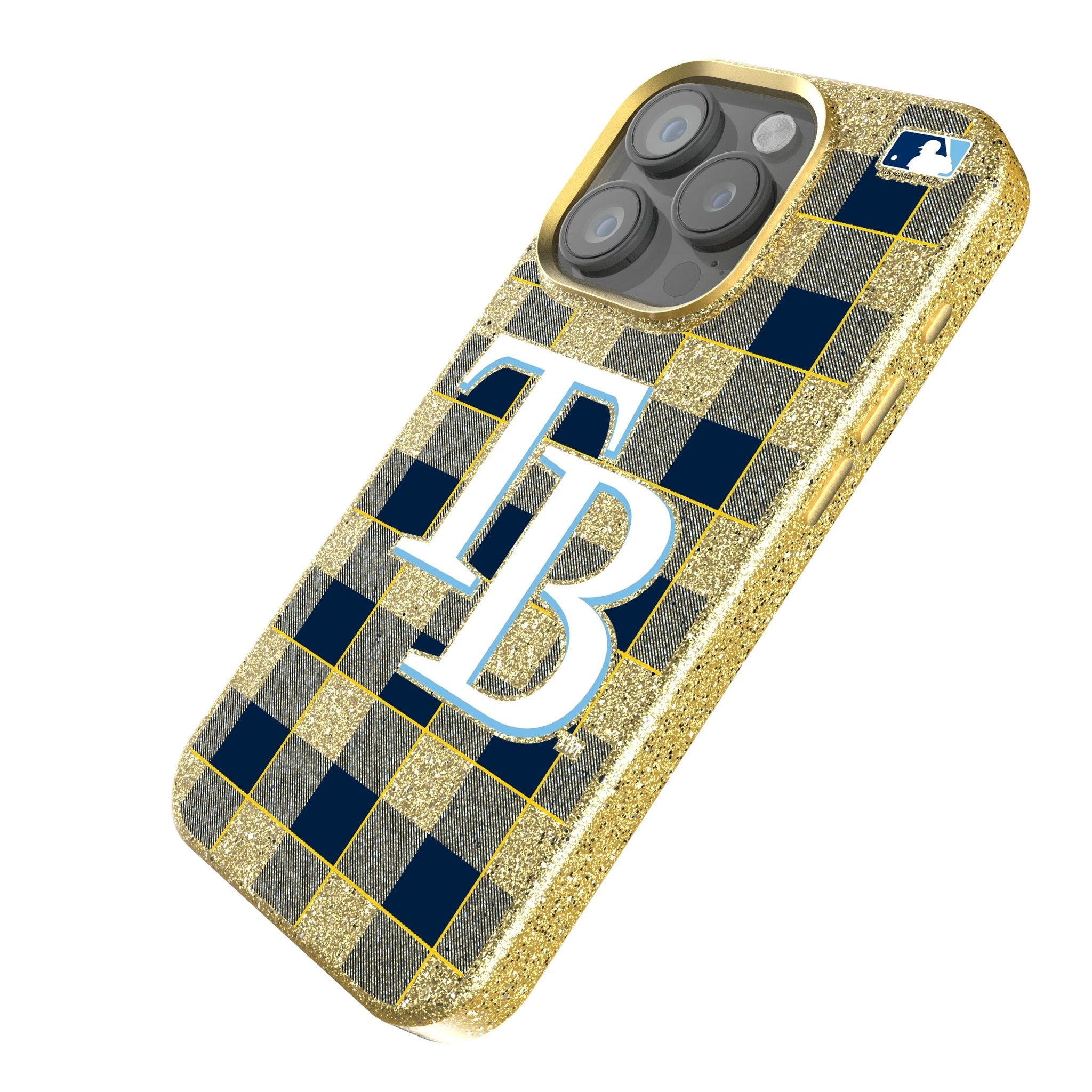 Tampa Bay Rays Plaid Bling Phone Case for Apple iPhone 2