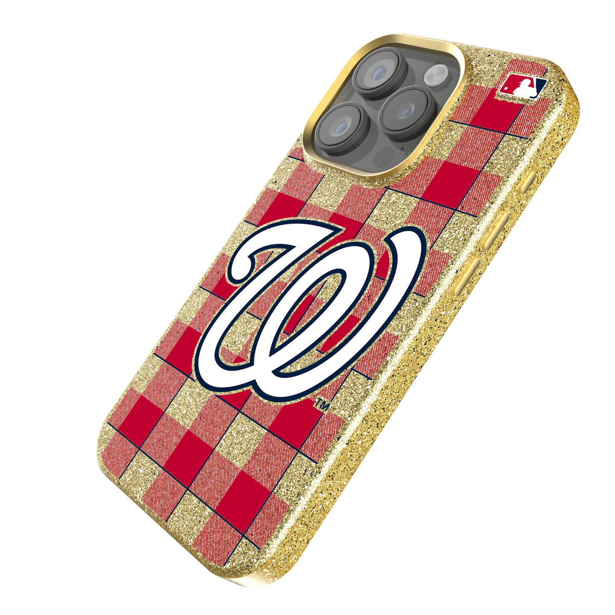 Washington Nationals Plaid Bling Phone Case 2