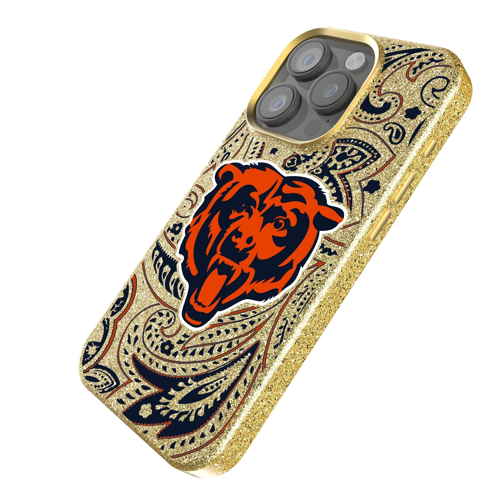 Chicago Bears Paisley Bling Phone Case 2