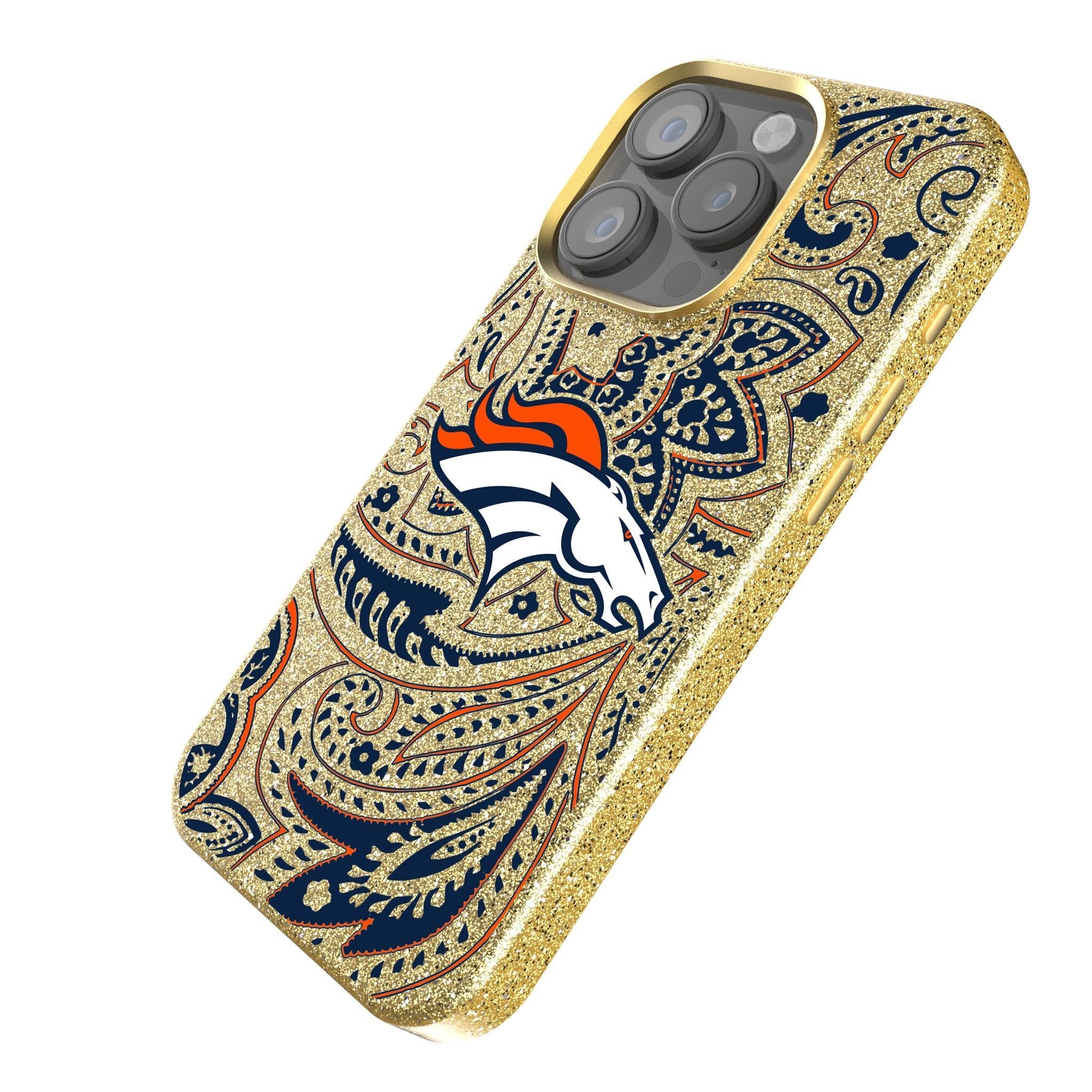 Denver Broncos Paisley Bling Phone Case 2