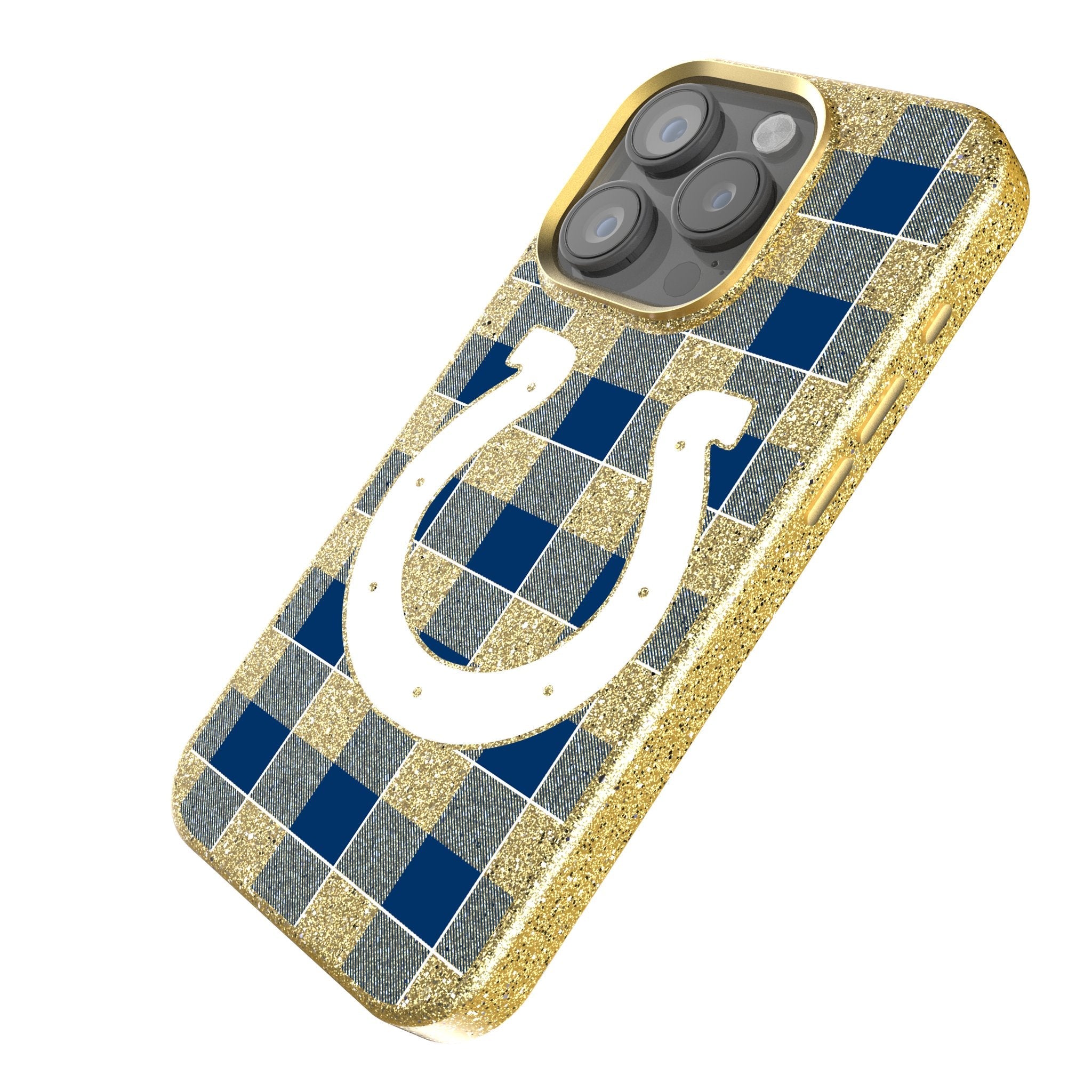 Indianapolis Colts Plaid Bling Phone Case 2
