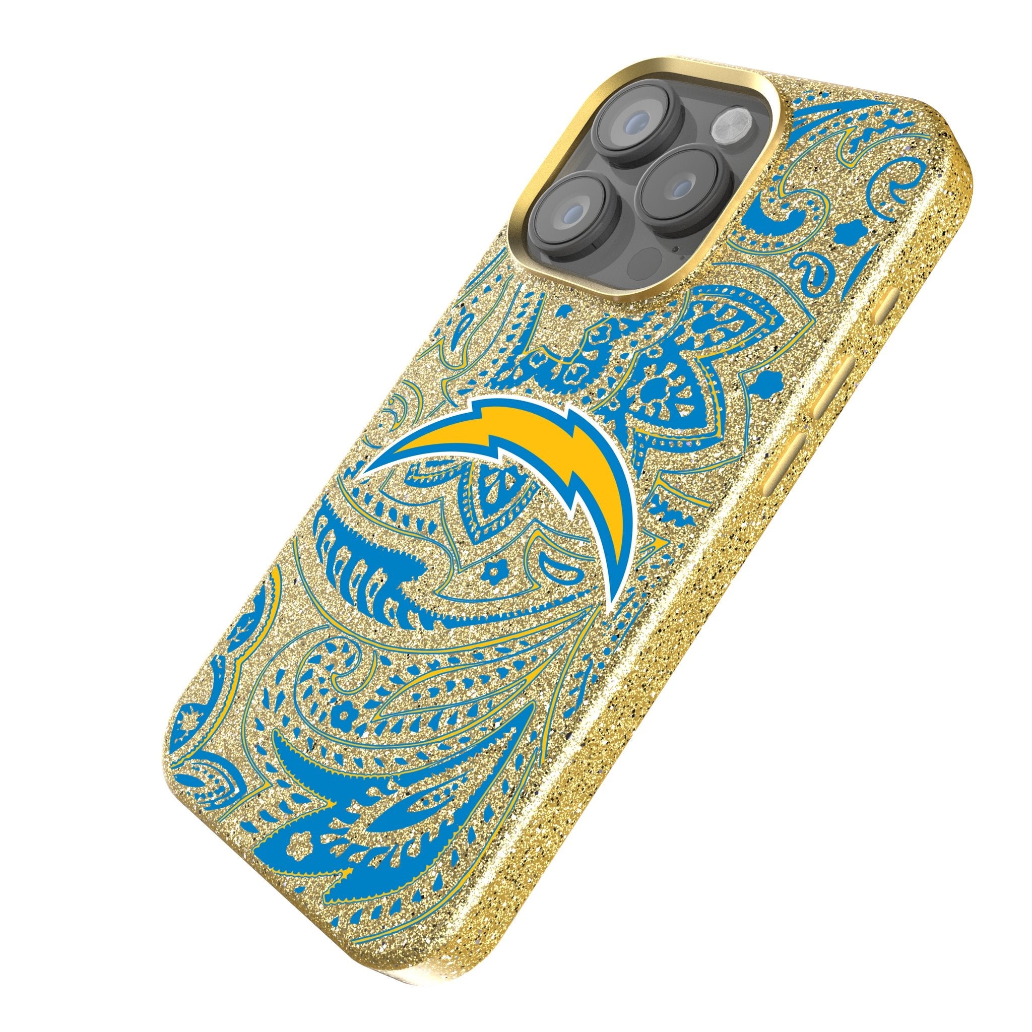 Los Angeles Chargers Paisley Bling Phone Case 2