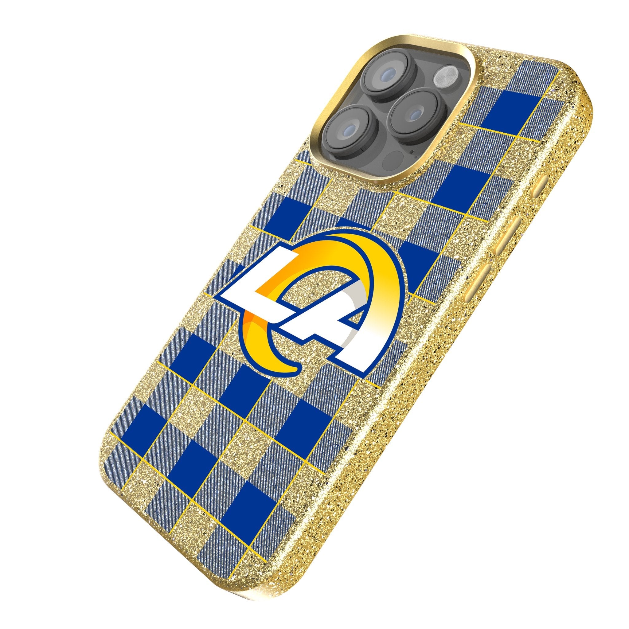 Los Angeles Rams Plaid Bling Phone Case 2
