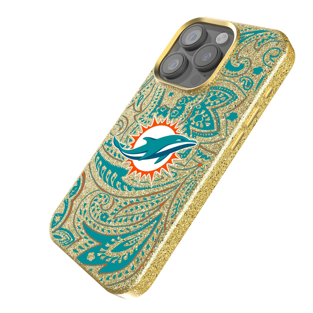 Miami Dolphins Paisley Bling Phone Case 2