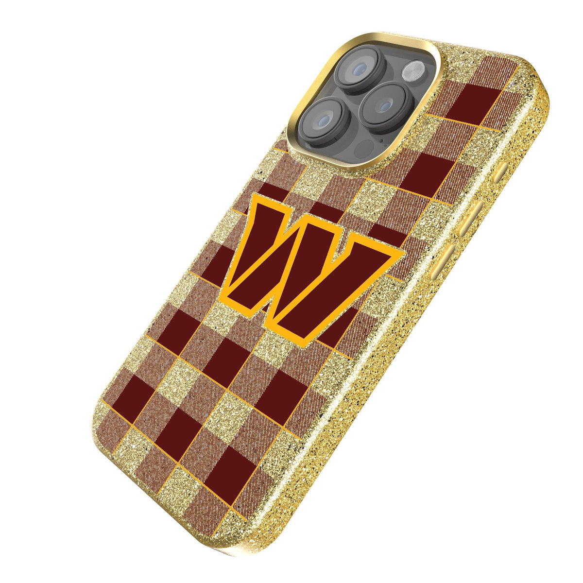 Washington Commanders Plaid Bling Phone Case 2
