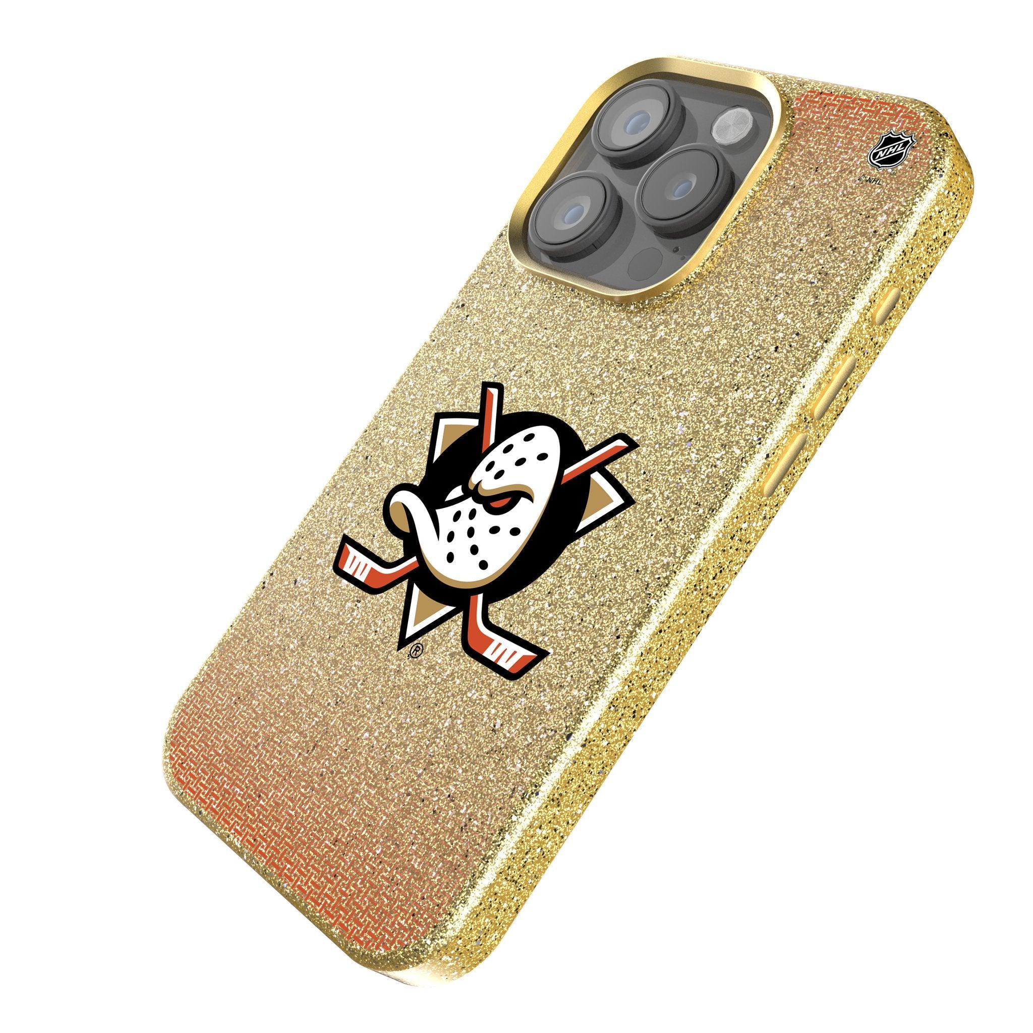 Anaheim Ducks Linen Bling Phone Case for Apple iPhone 2