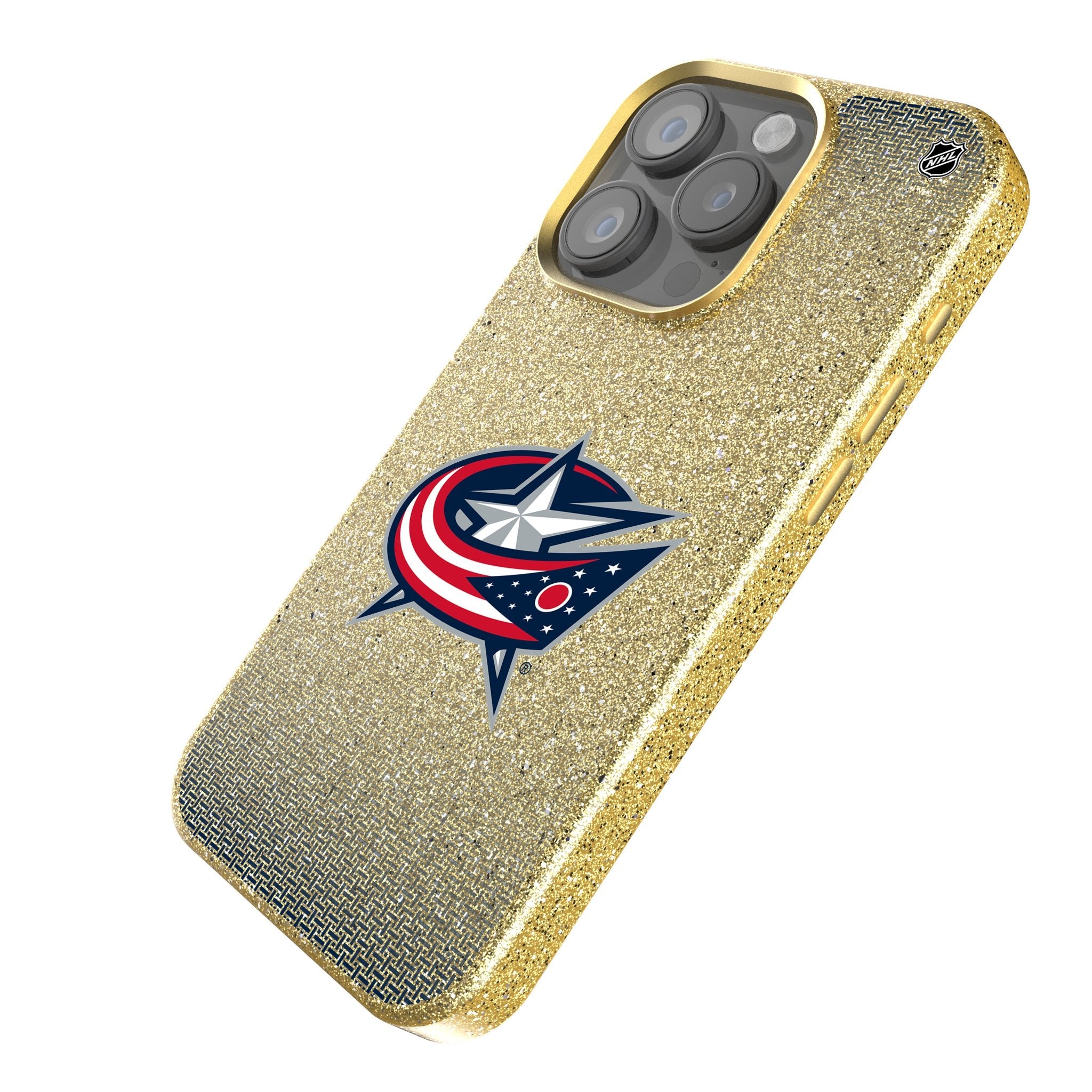 Columbus Blue Jackets Linen Bling Phone Case for Apple iPhone