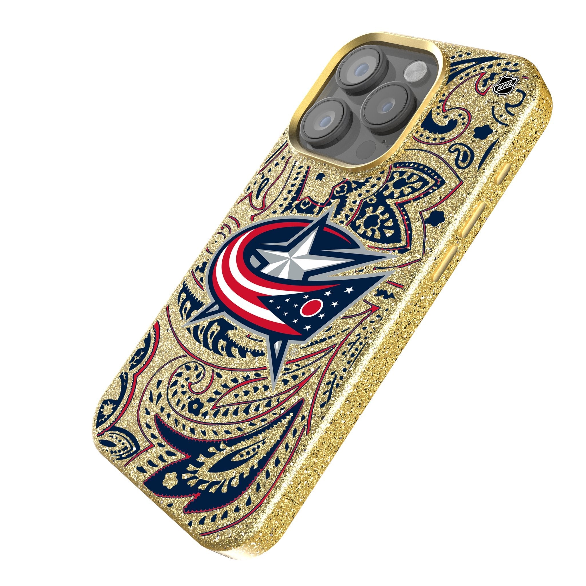 Columbus Blue Jackets Paisley Bling Phone Case