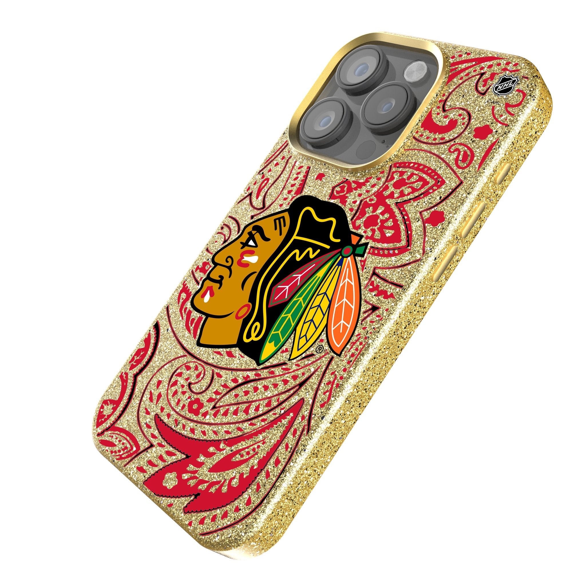 Chicago Blackhawks Paisley Bling Phone Case