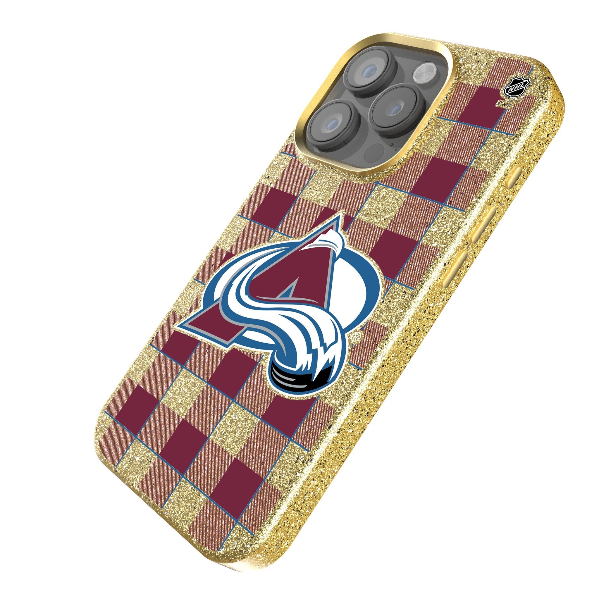 Colorado Avalanche Plaid Bling Phone Case