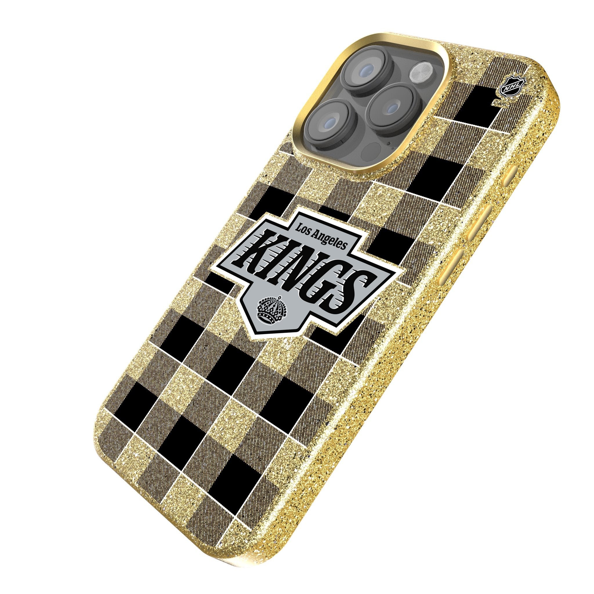 LA Kings Plaid Bling Phone Case