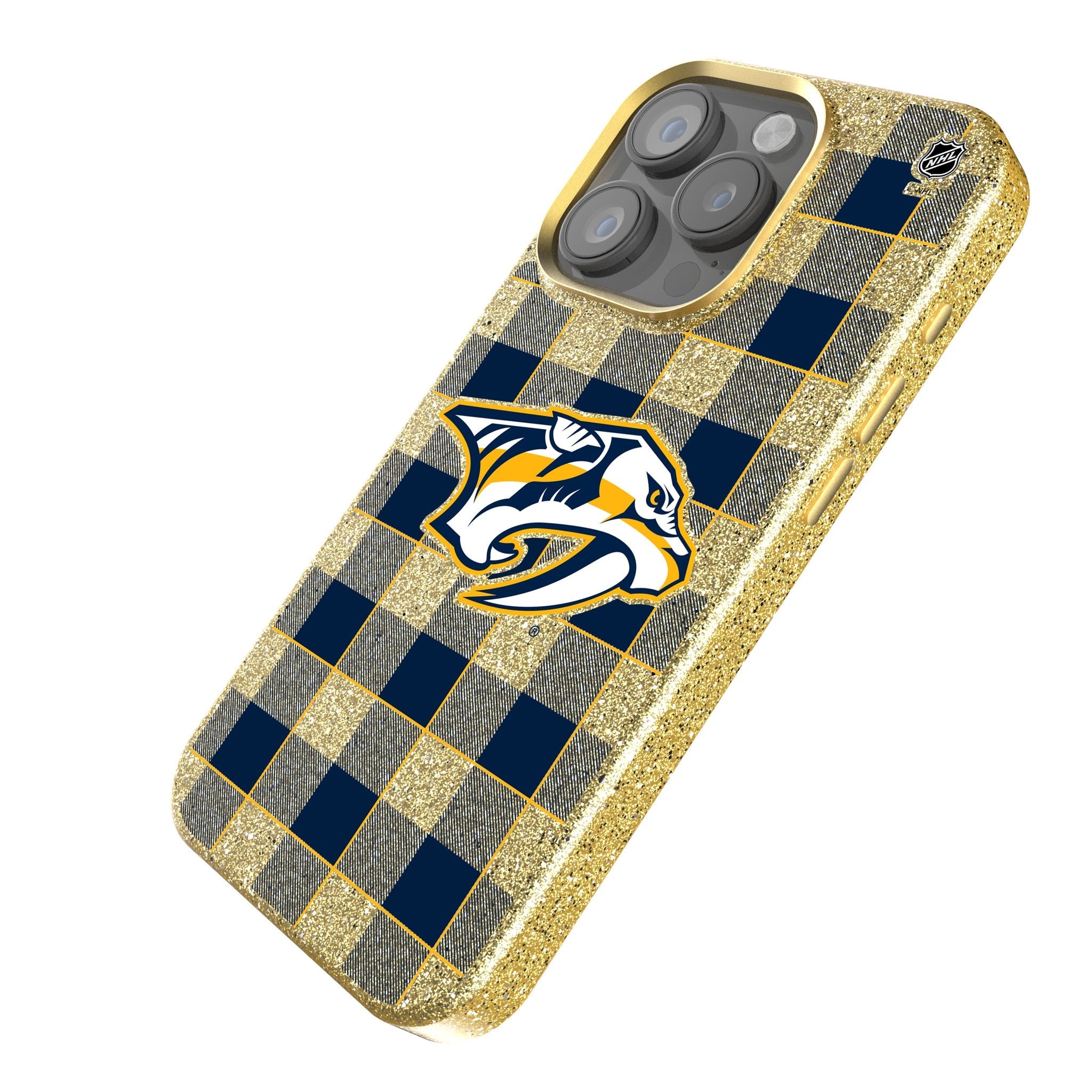 Nashville Predators Plaid Bling Phone Case