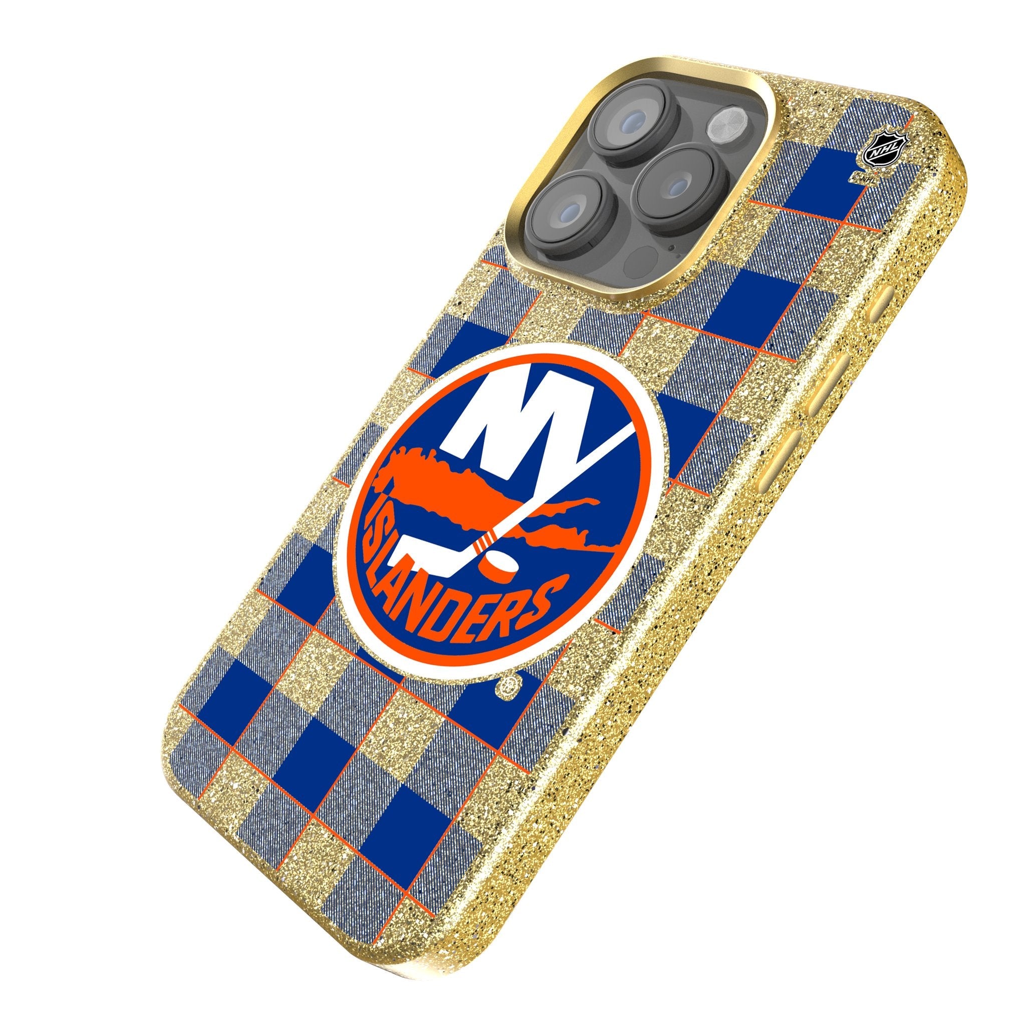 New York Islanders Plaid Bling Phone Case