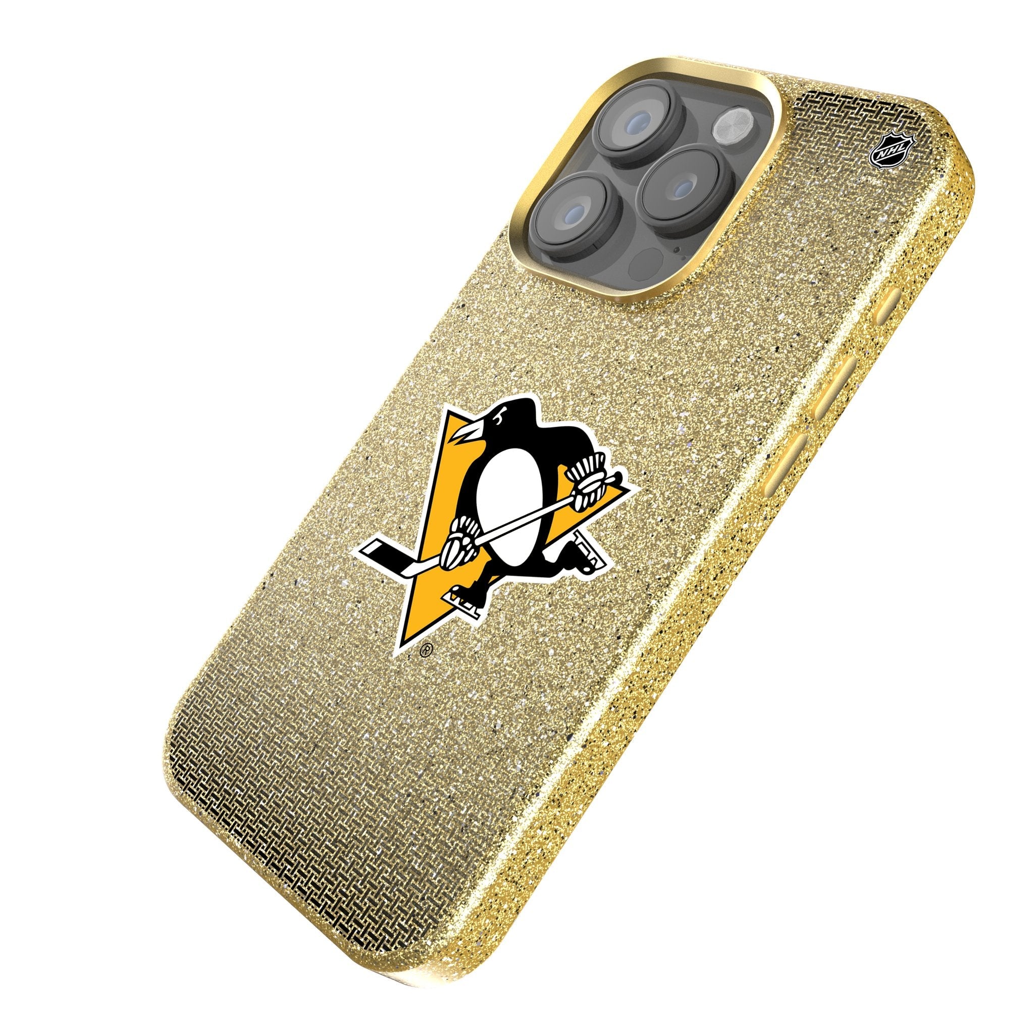 Pittsburgh Penguins Linen Bling Phone Case for Apple iPhone