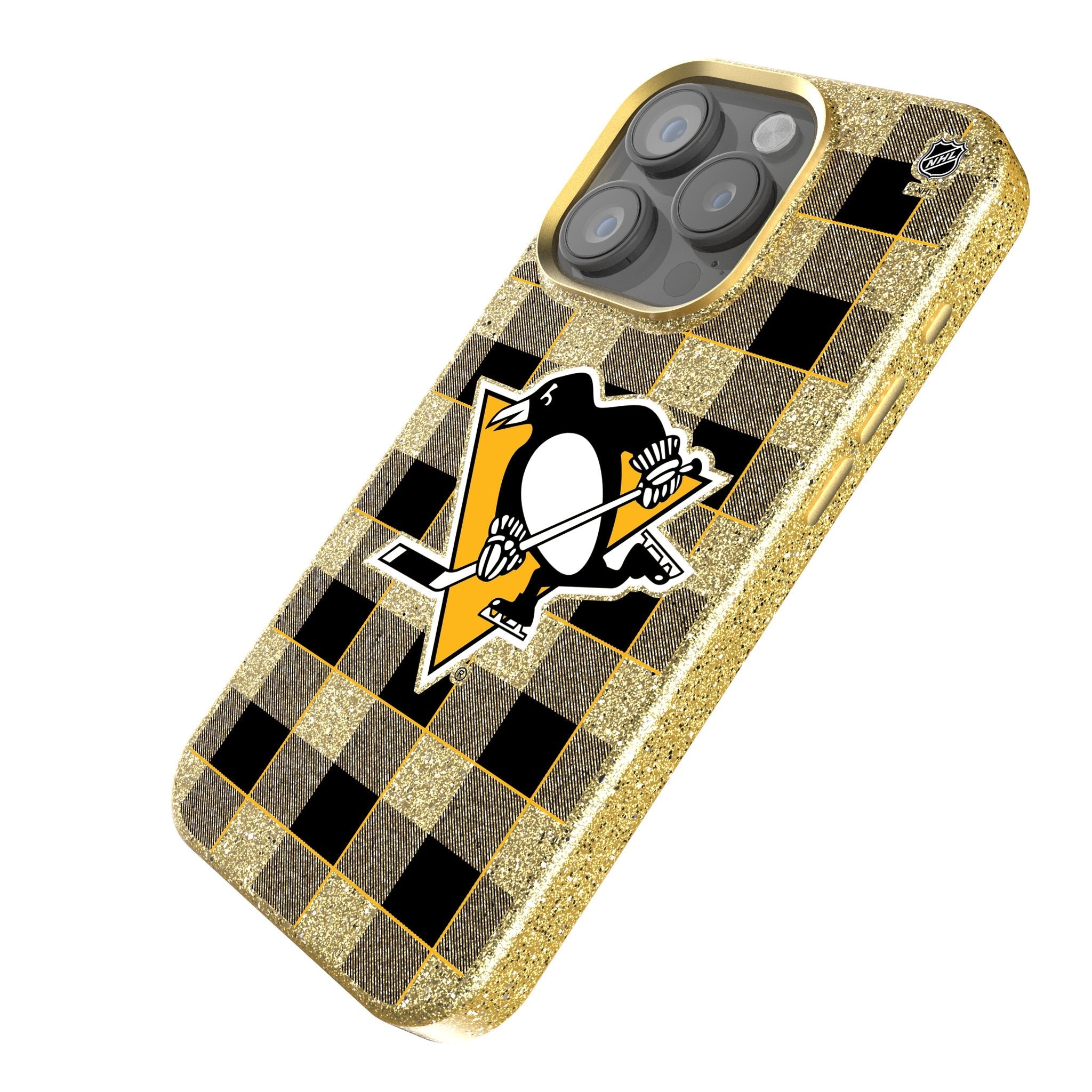 Pittsburgh Penguins Plaid Bling Phone Case