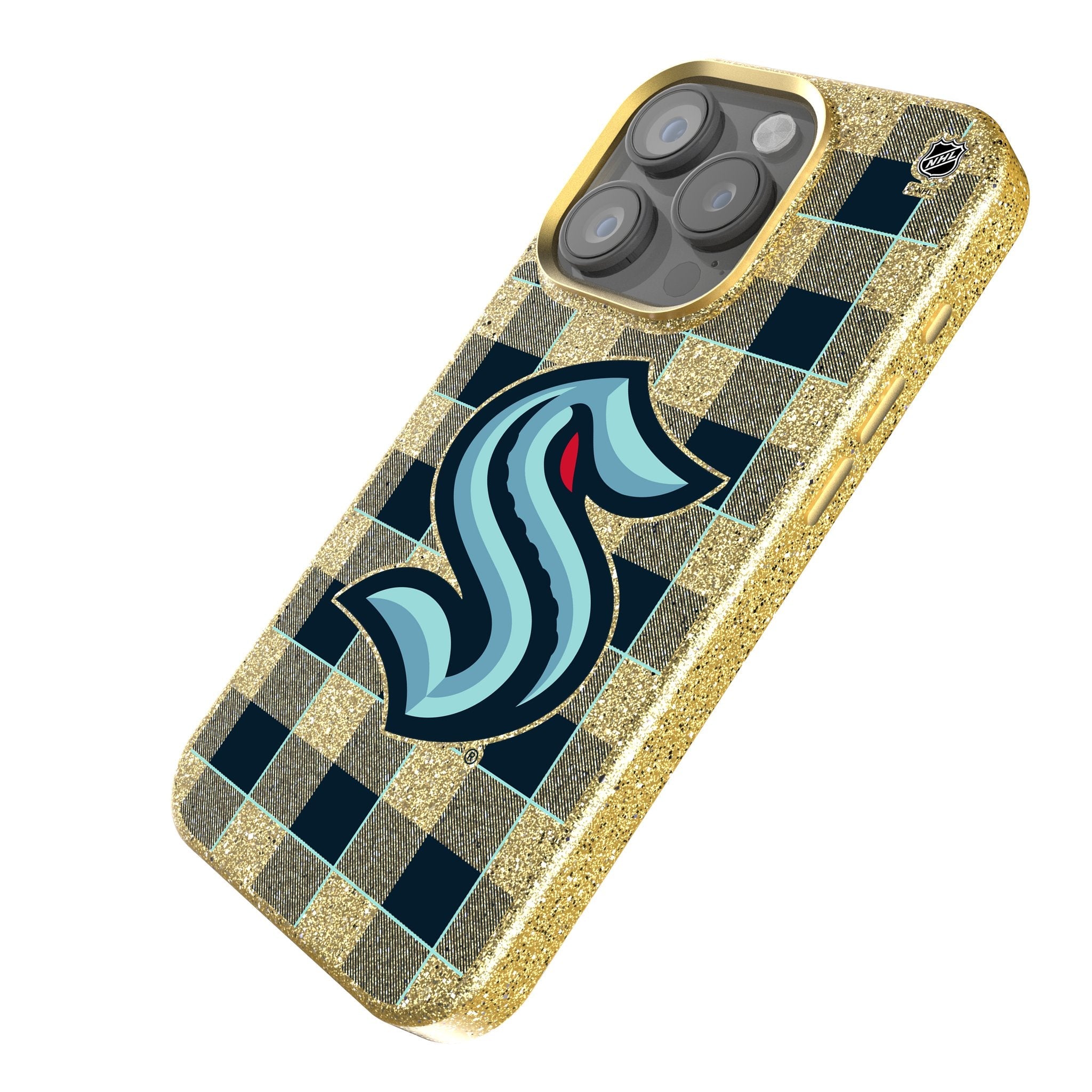 Seattle Kraken Plaid Bling Phone Case