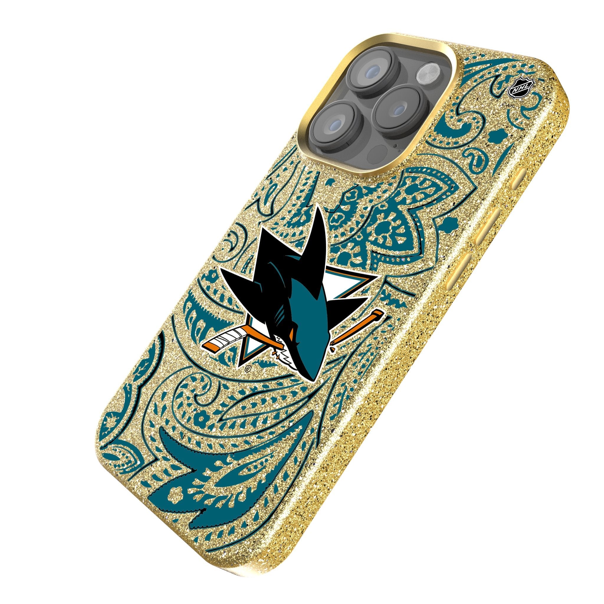 San Jose Sharks Paisley Bling Phone Case