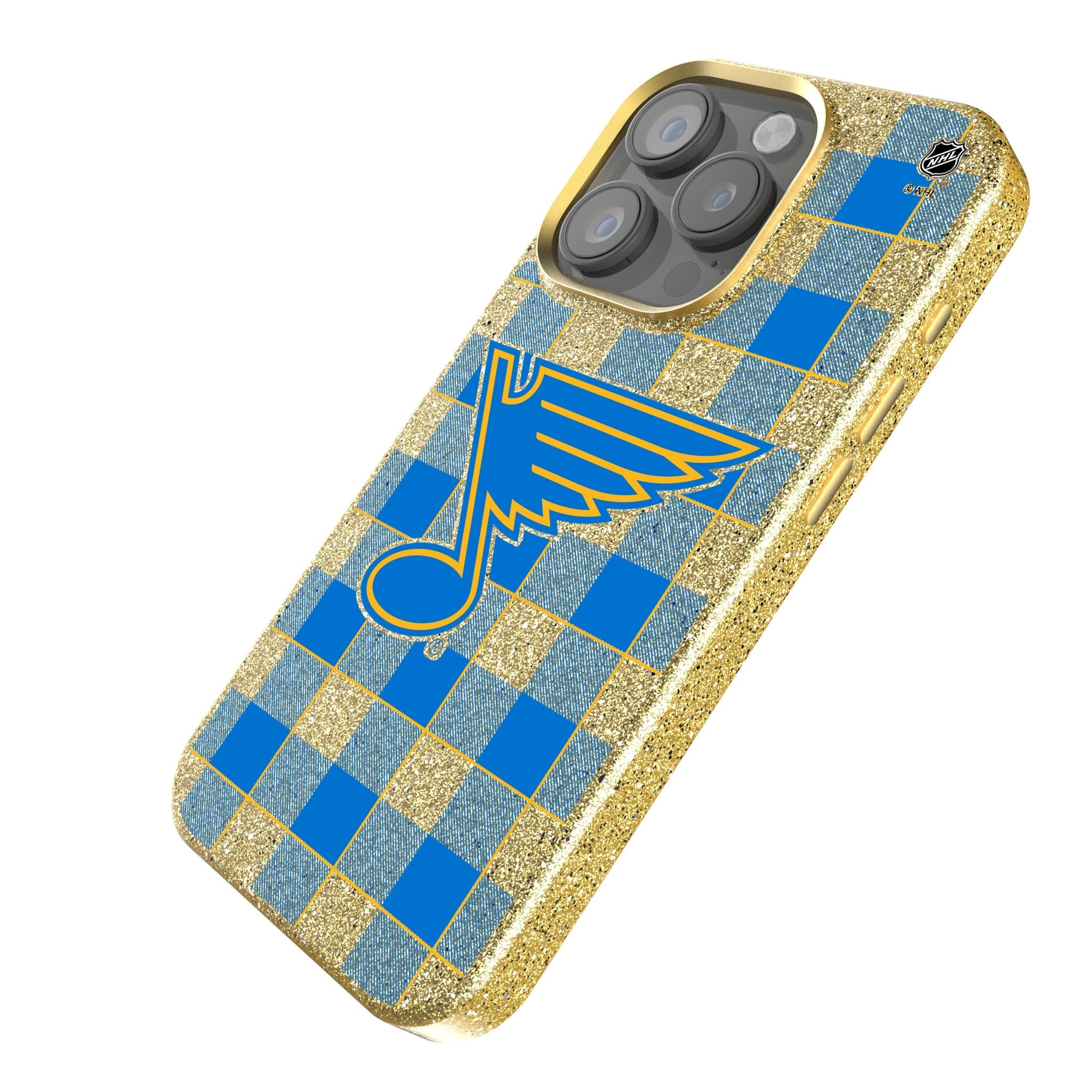 St. Louis Blues Plaid Bling Phone Case for Apple iPhone
