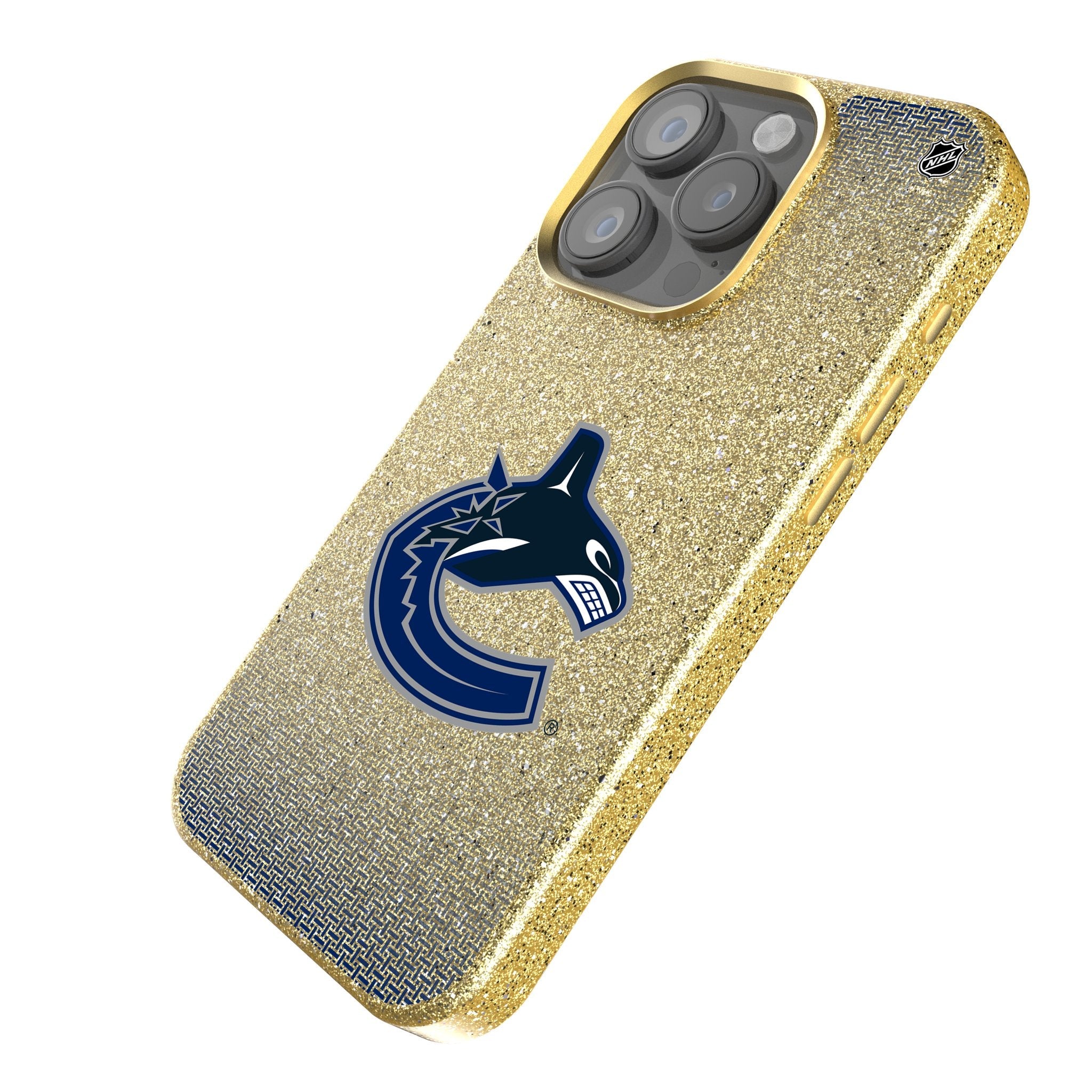 Vancouver Canucks Linen Bling Phone Case for Apple iPhone