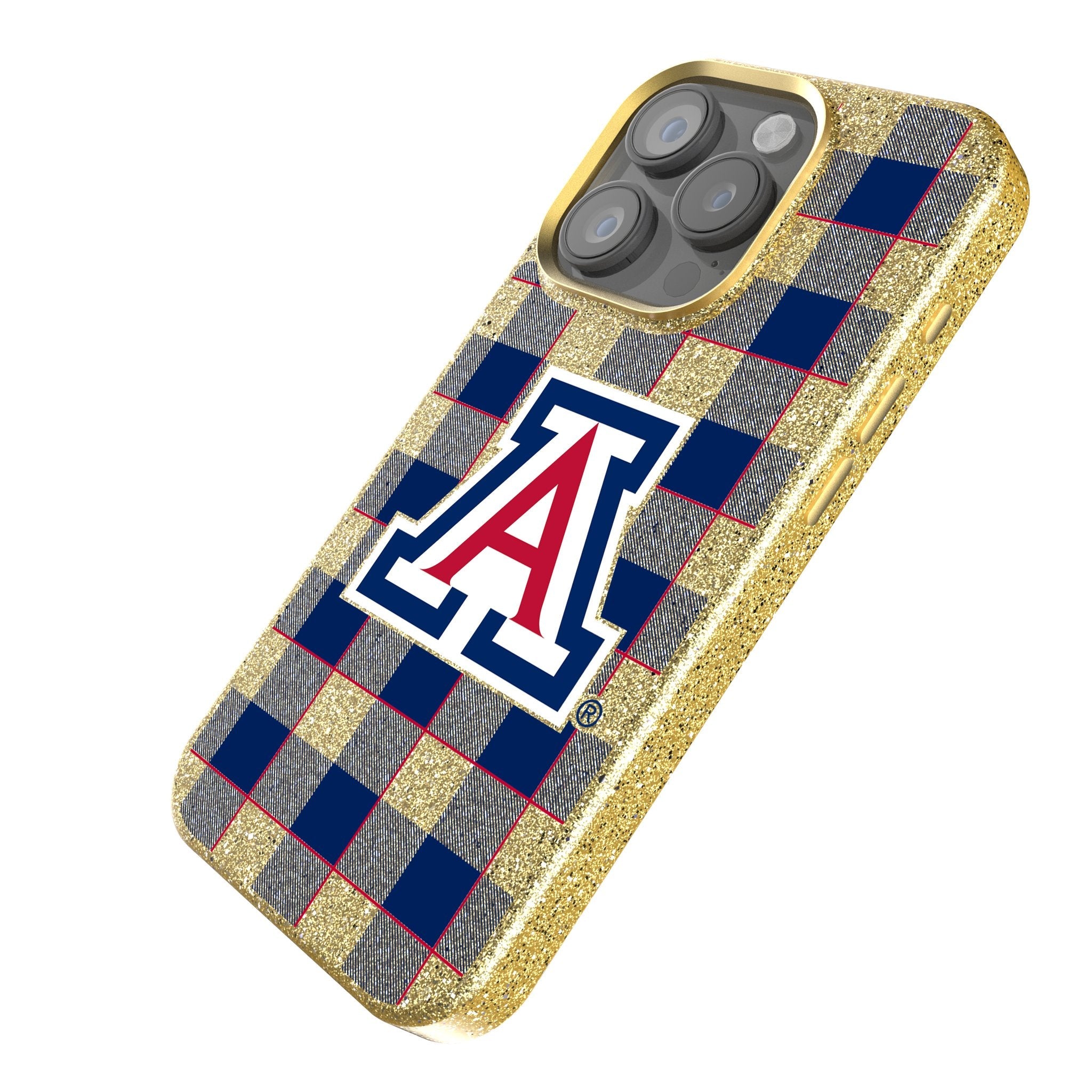 University of Arizona Wildcats Plaid Bling Phone Case