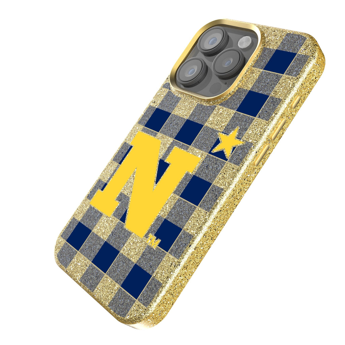 United State Naval Academy Midshipmen Plaid Bling Phone Case 2