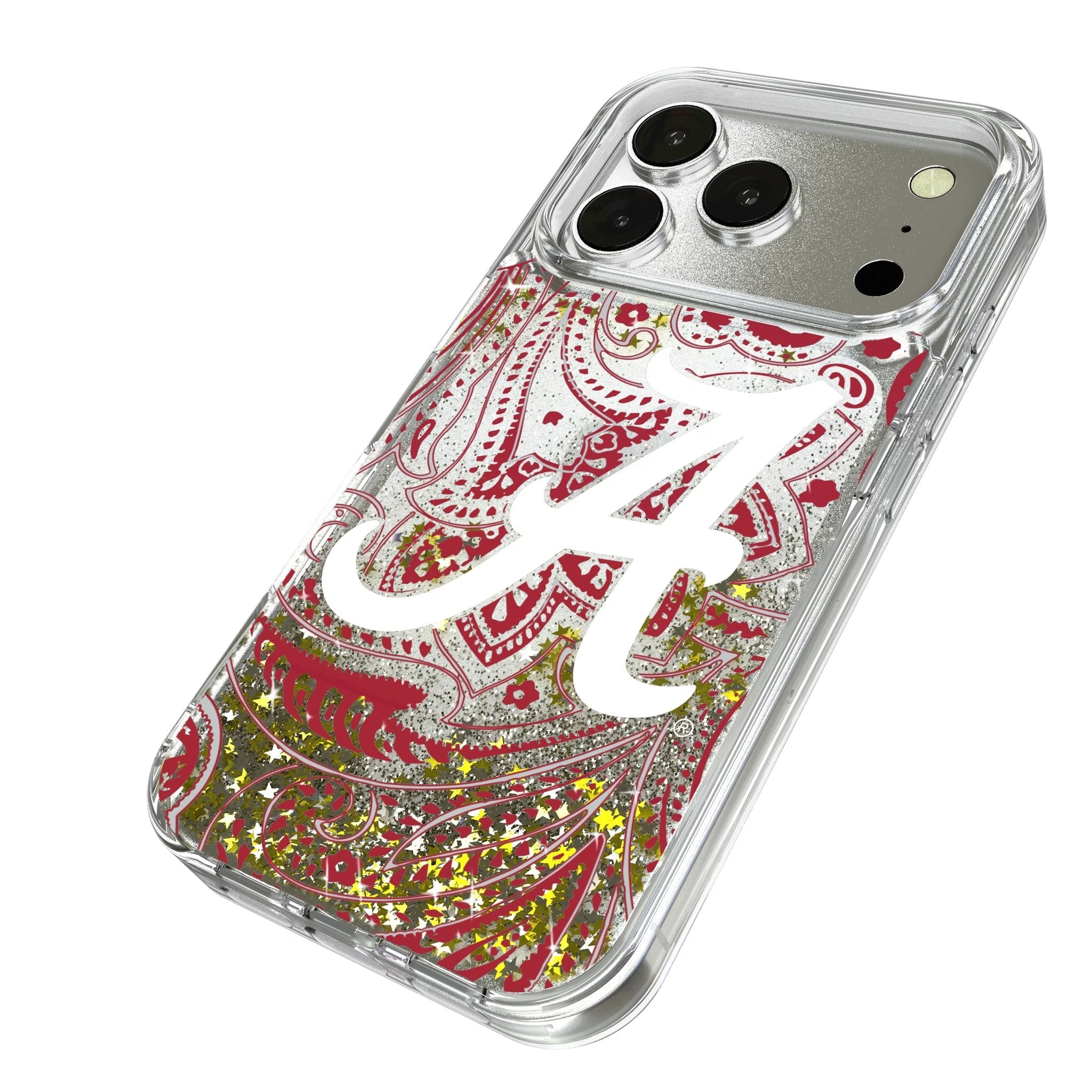 University of Alabama Crimson Tide Script A Paisley Glitter Phone Case for Apple iPhone 17 Series 2