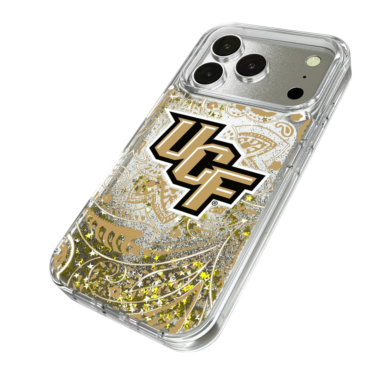 University of Central Florida Golden Knights Paisley Glitter Phone Case for Apple iPhone 17 Series