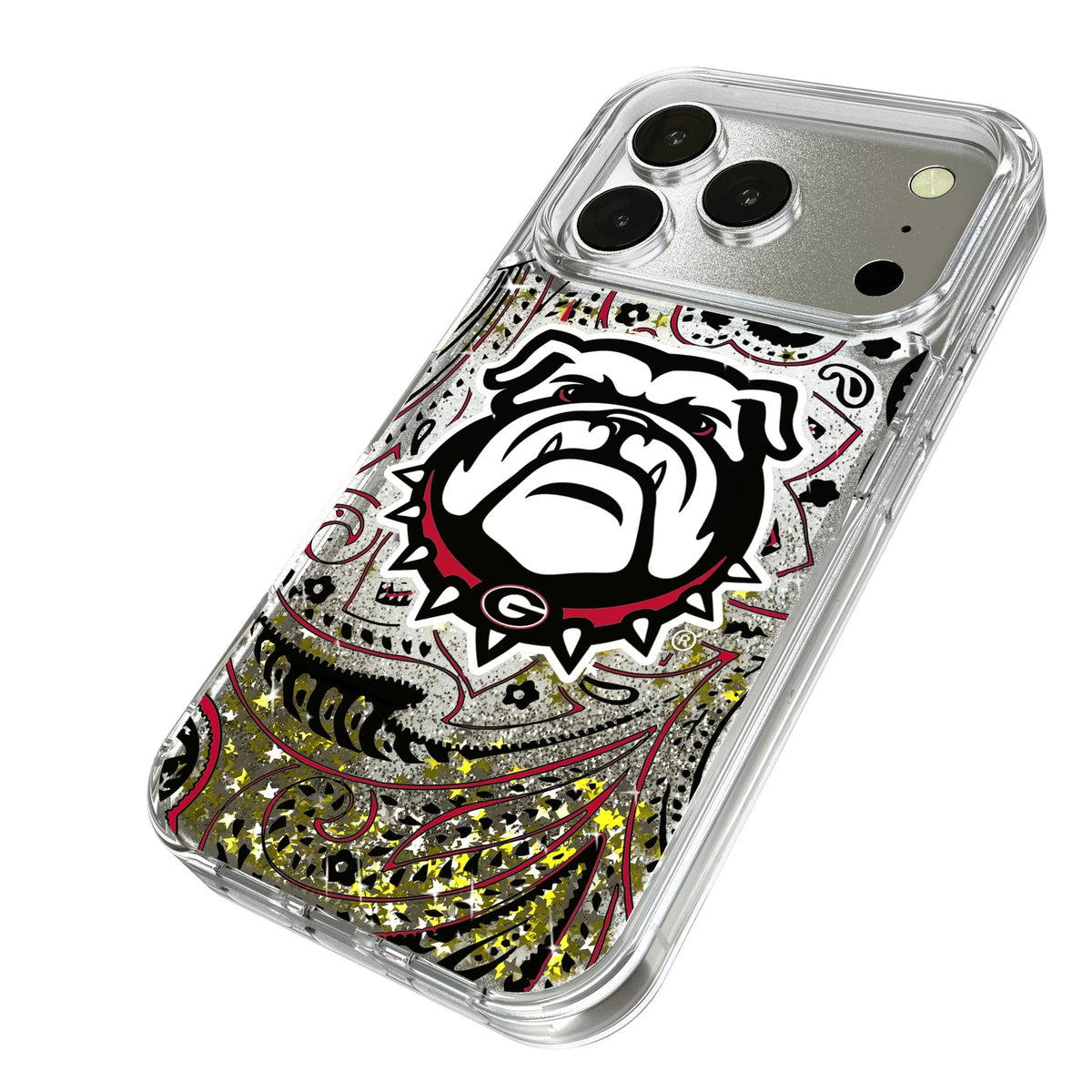 University of Georgia Bulldogs Uga Paisley Glitter Phone Case for Apple iPhone 17 Series 2