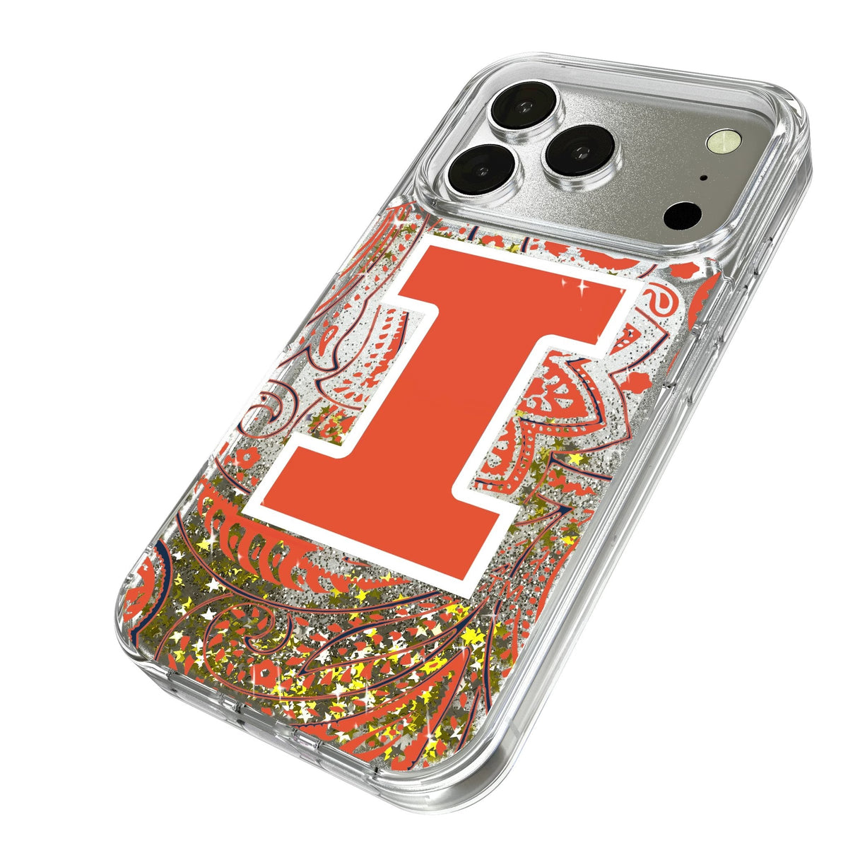 University of Illinois Fighting Illini Paisley Glitter Phone Case for Apple iPhone 17 Series