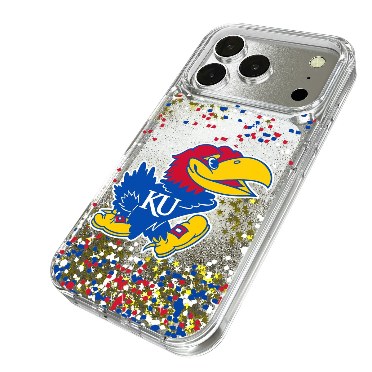 University of Kansas Jayhawks Confetti Glitter Phone Case for Apple iPhone 17 Series