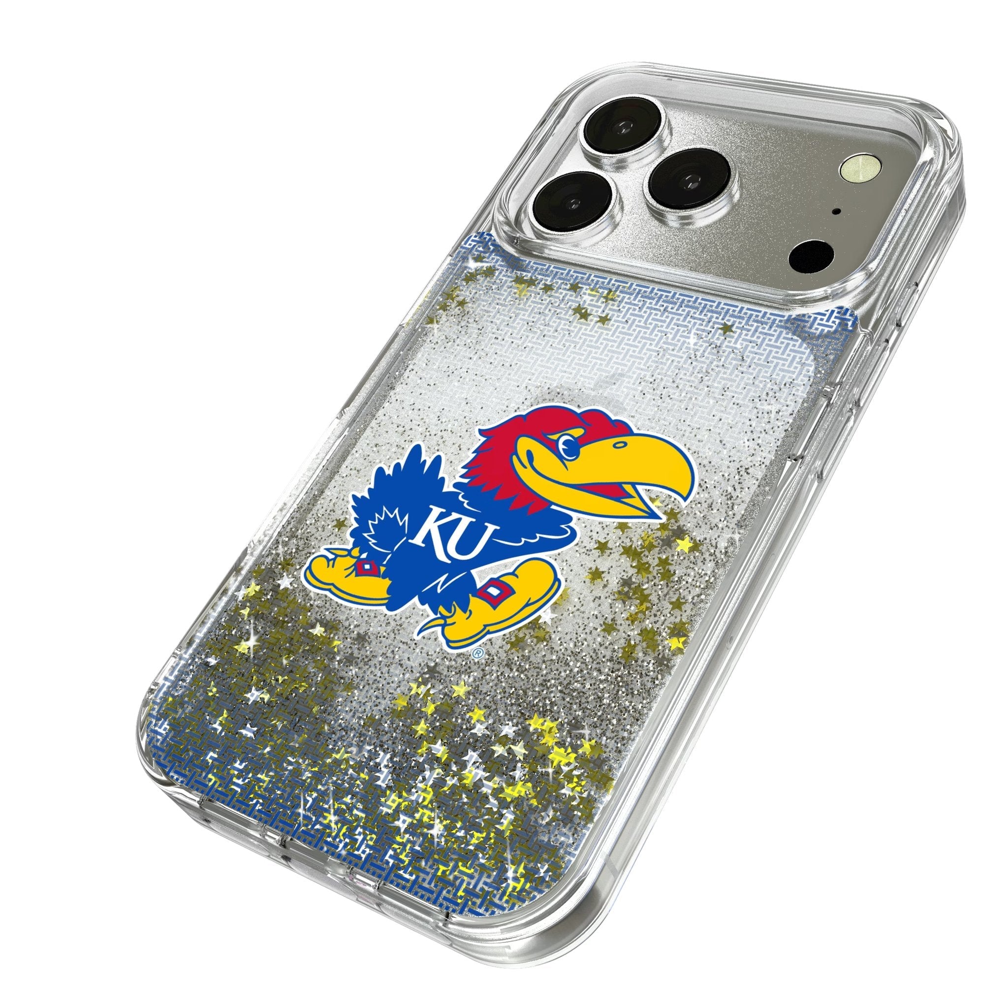 University of Kansas Jayhawks Linen Glitter Phone Case for Apple iPhone 17 Series 2