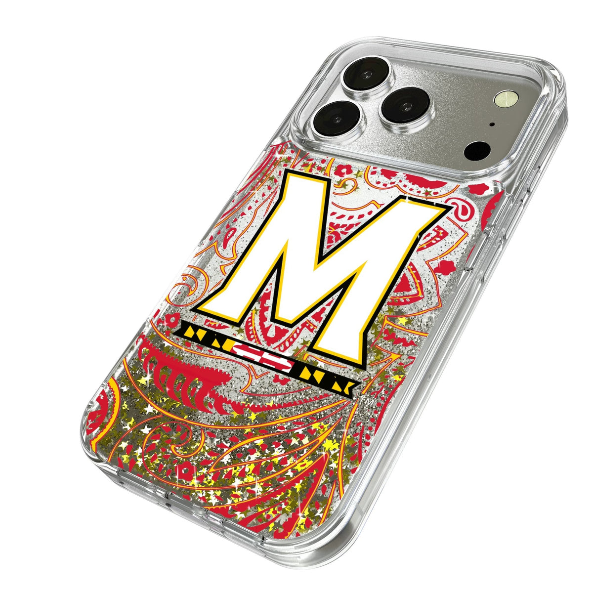 University of Maryland Terrapins Paisley Glitter Phone Case for Apple iPhone 17 Series