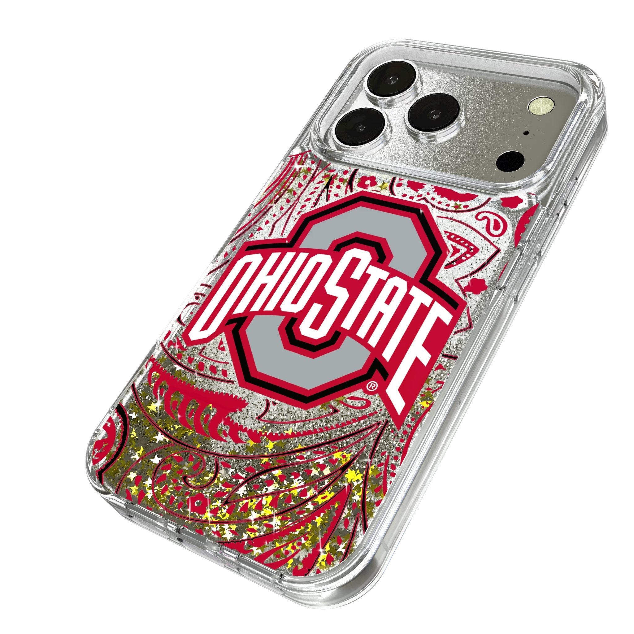 Ohio State University Buckeyes Paisley Glitter Phone Case for Apple iPhone 17 Series