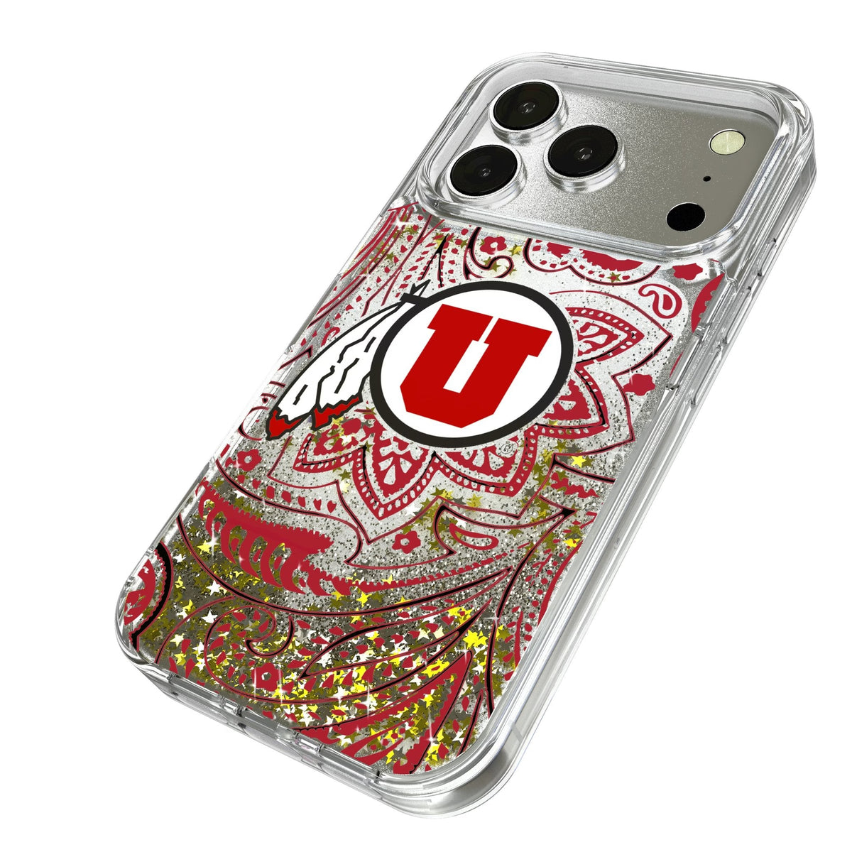 University of Utah Utes Paisley Glitter Phone Case for Apple iPhone 17 Series