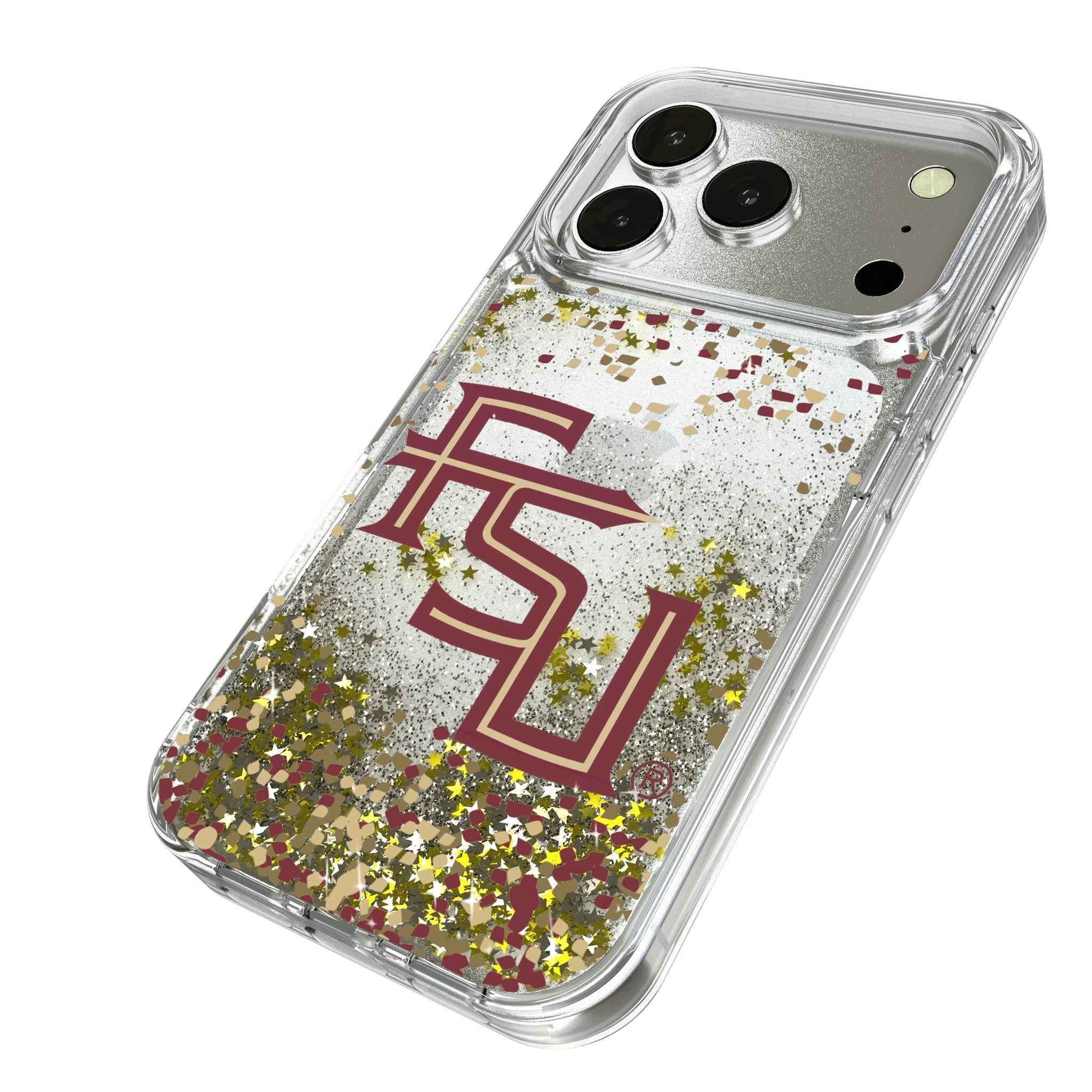 Florida State University Seminoles Athletic Wordmark Confetti Glitter Phone Case for Apple iPhone 17 Series