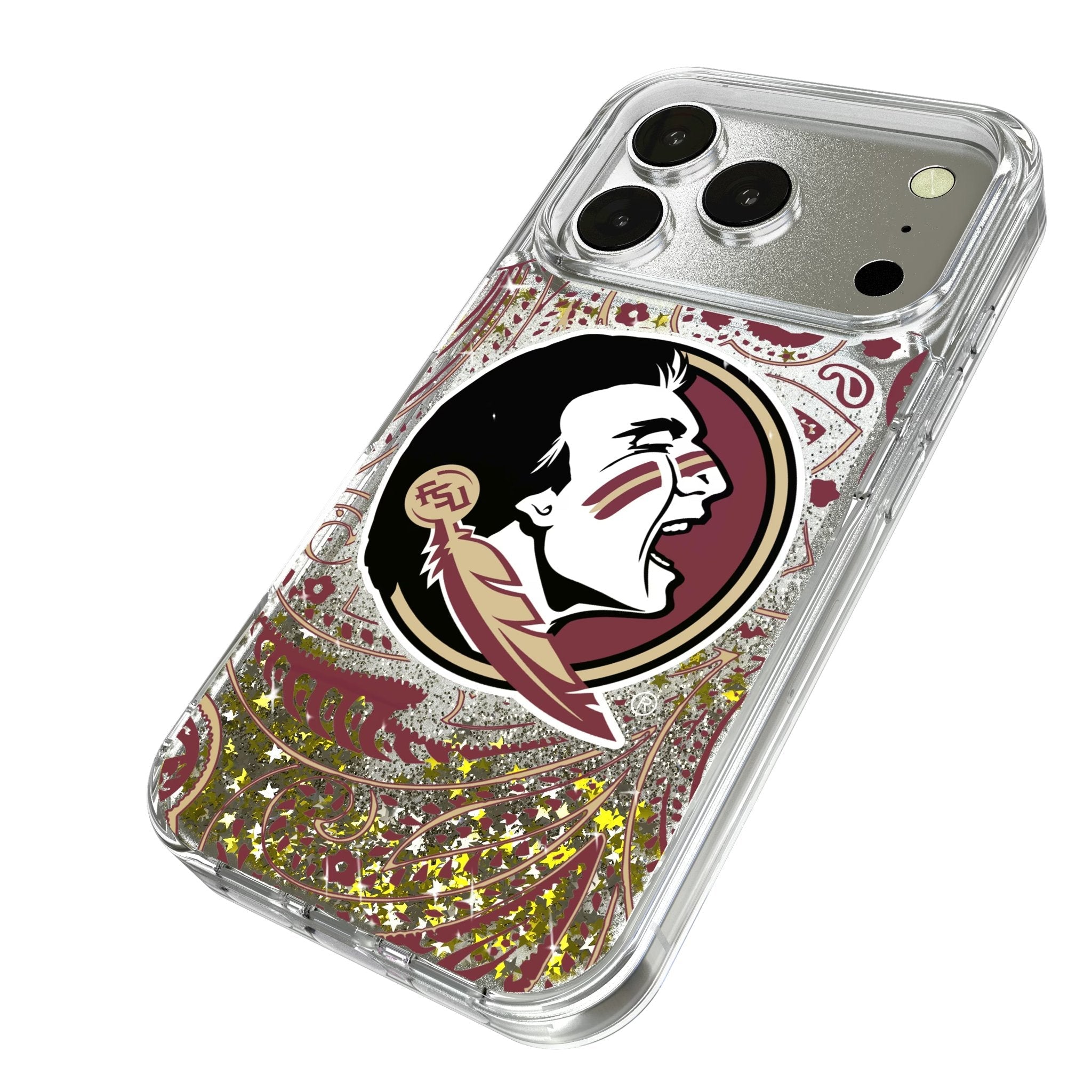 Florida State University Seminoles Paisley Glitter Phone Case for Apple iPhone 17 Series
