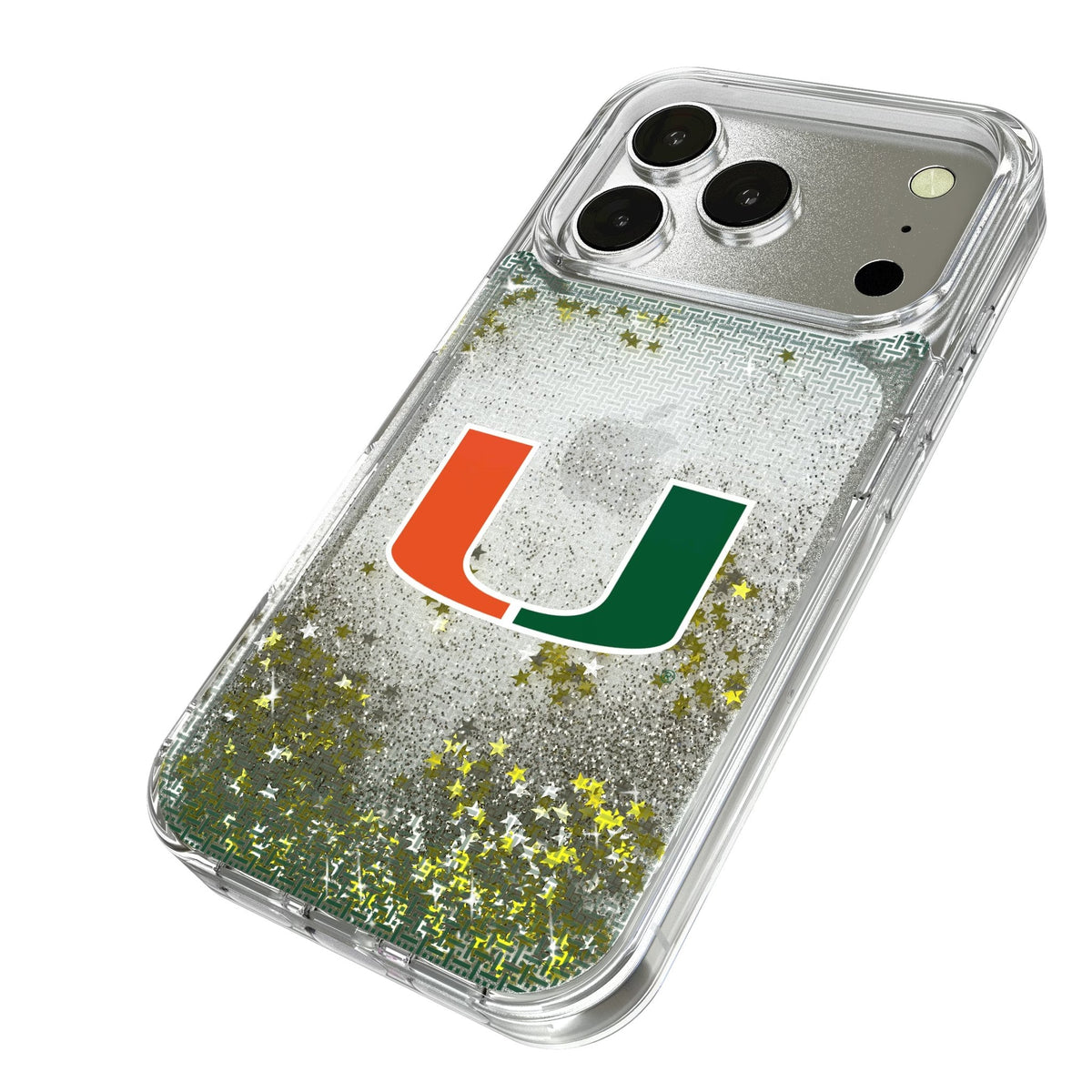 University of Miami Hurricanes Linen Glitter Phone Case for Apple iPhone 17 Series 2