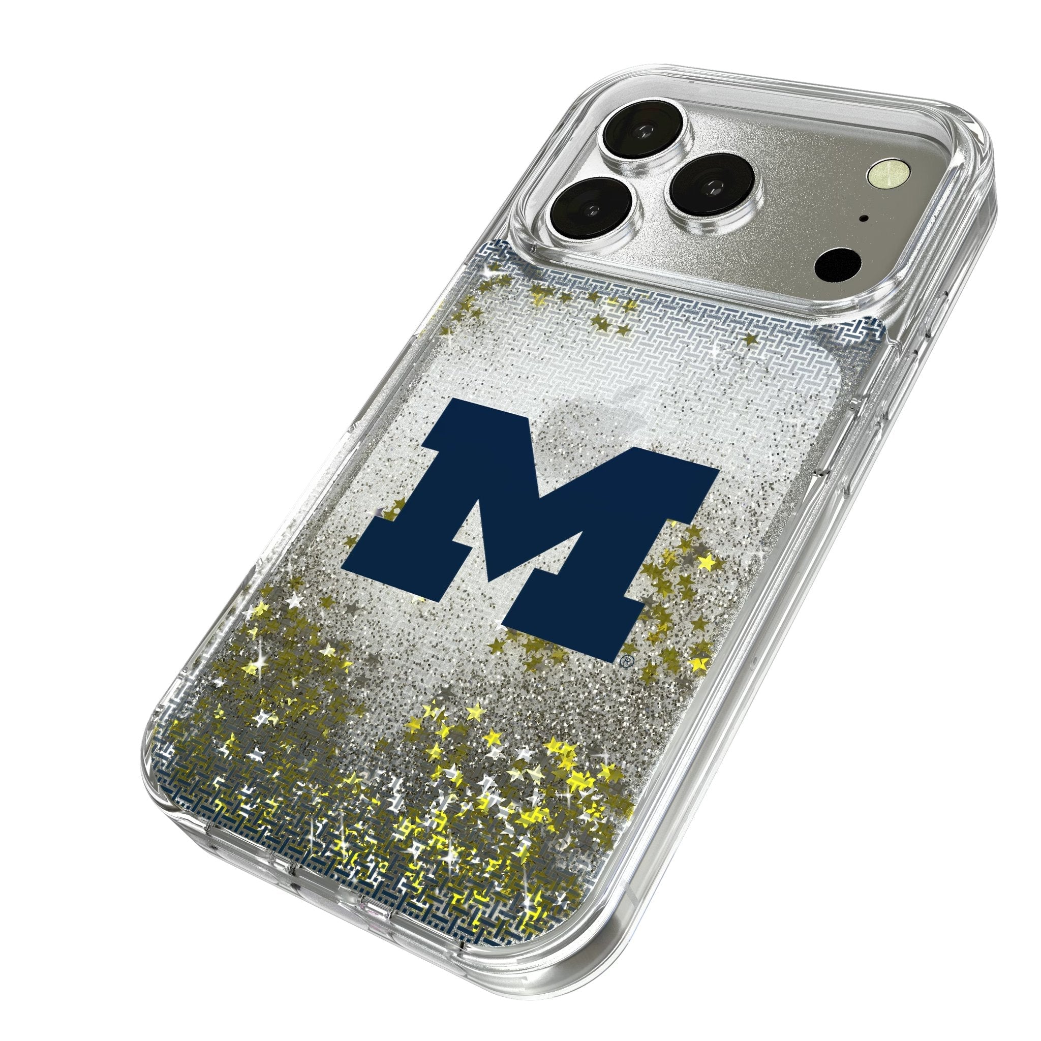 University of Michigan Wolverines Linen Glitter Phone Case for Apple iPhone 17 Series 2